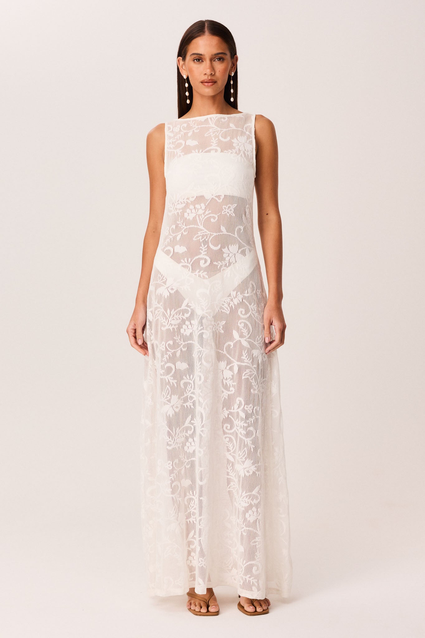 Ventura Lace Maxi Dress – White