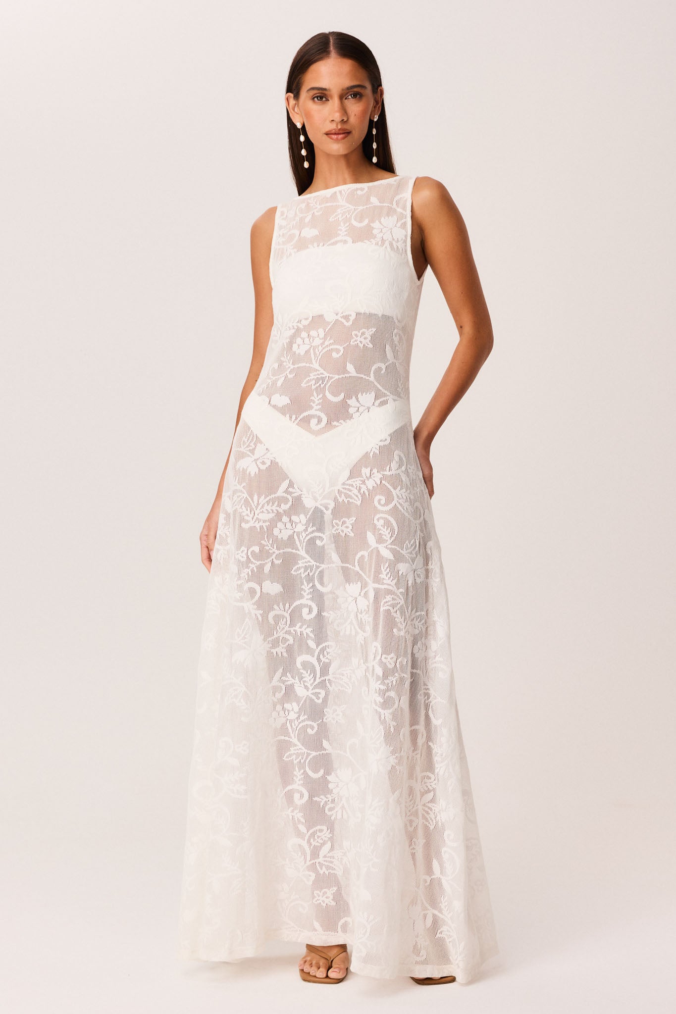 Ventura Lace Maxi Dress – White