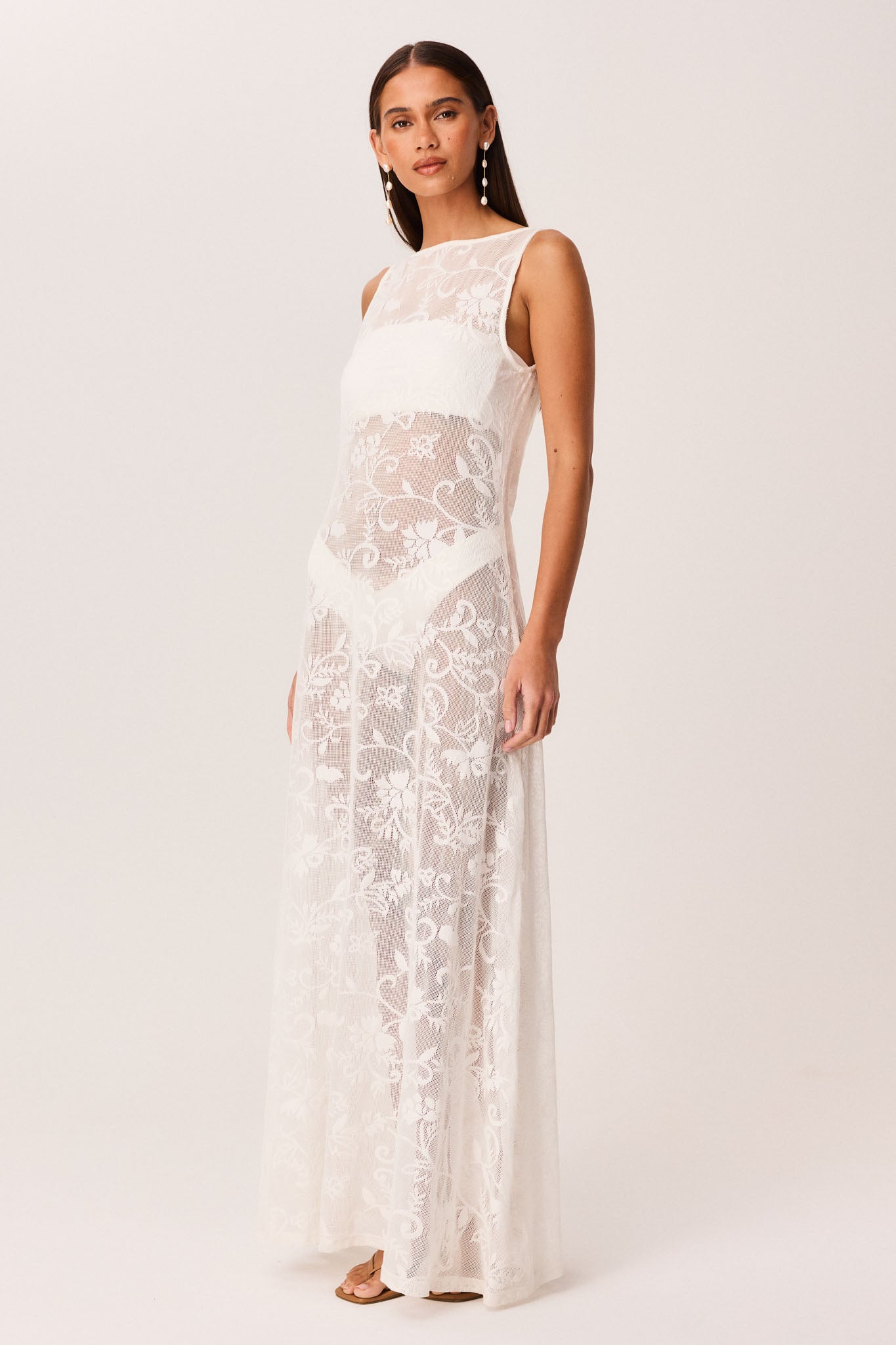 Ventura Lace Maxi Dress – White