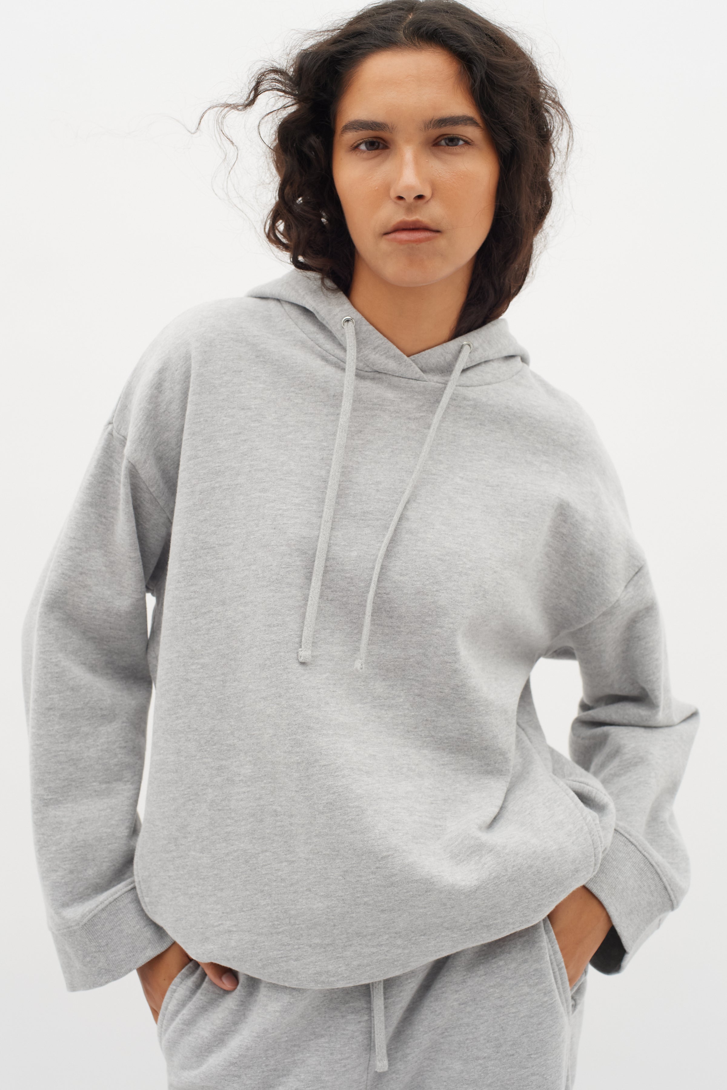 cotton grey pullover hoodie 