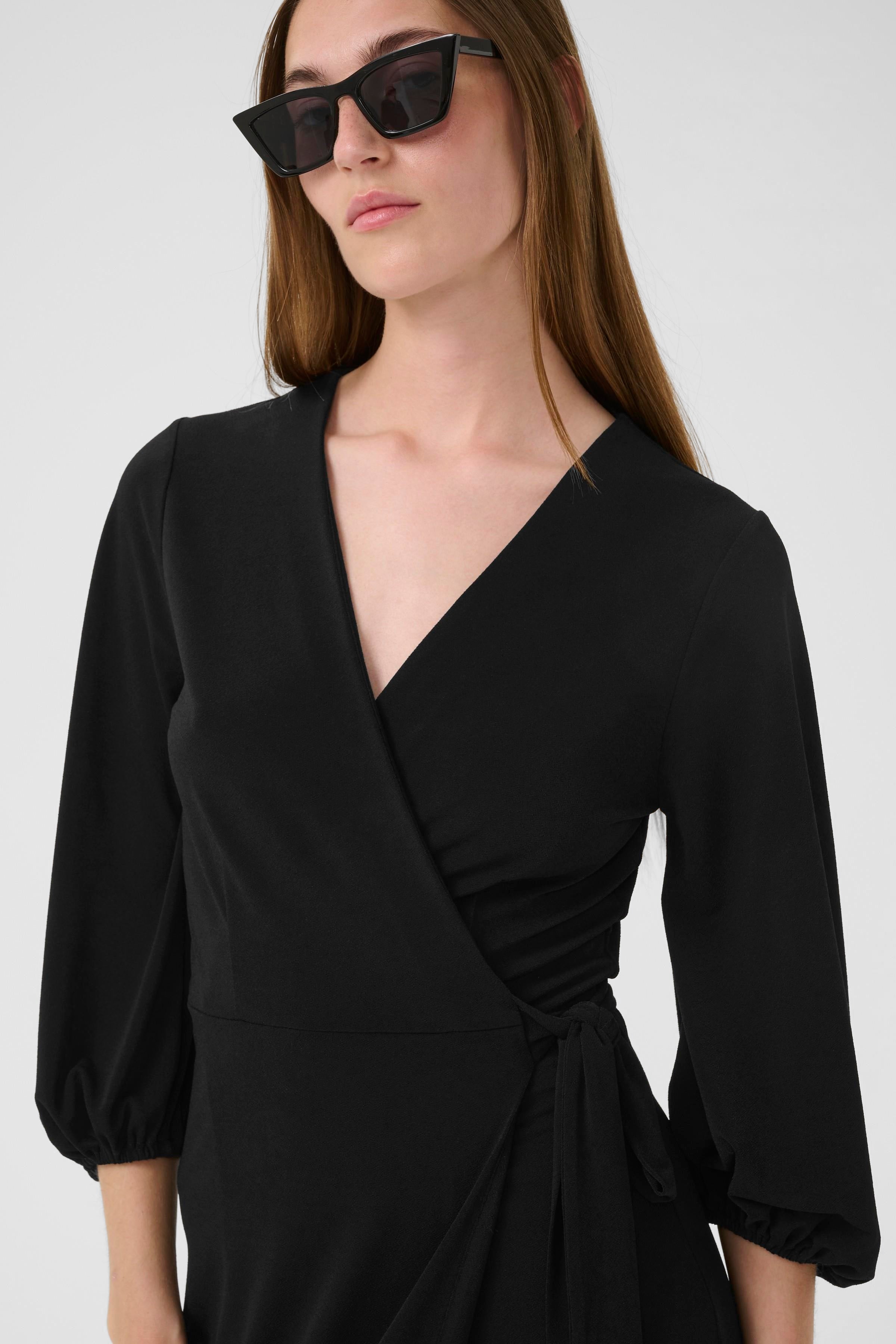 Galdria Wrap Dress - Black