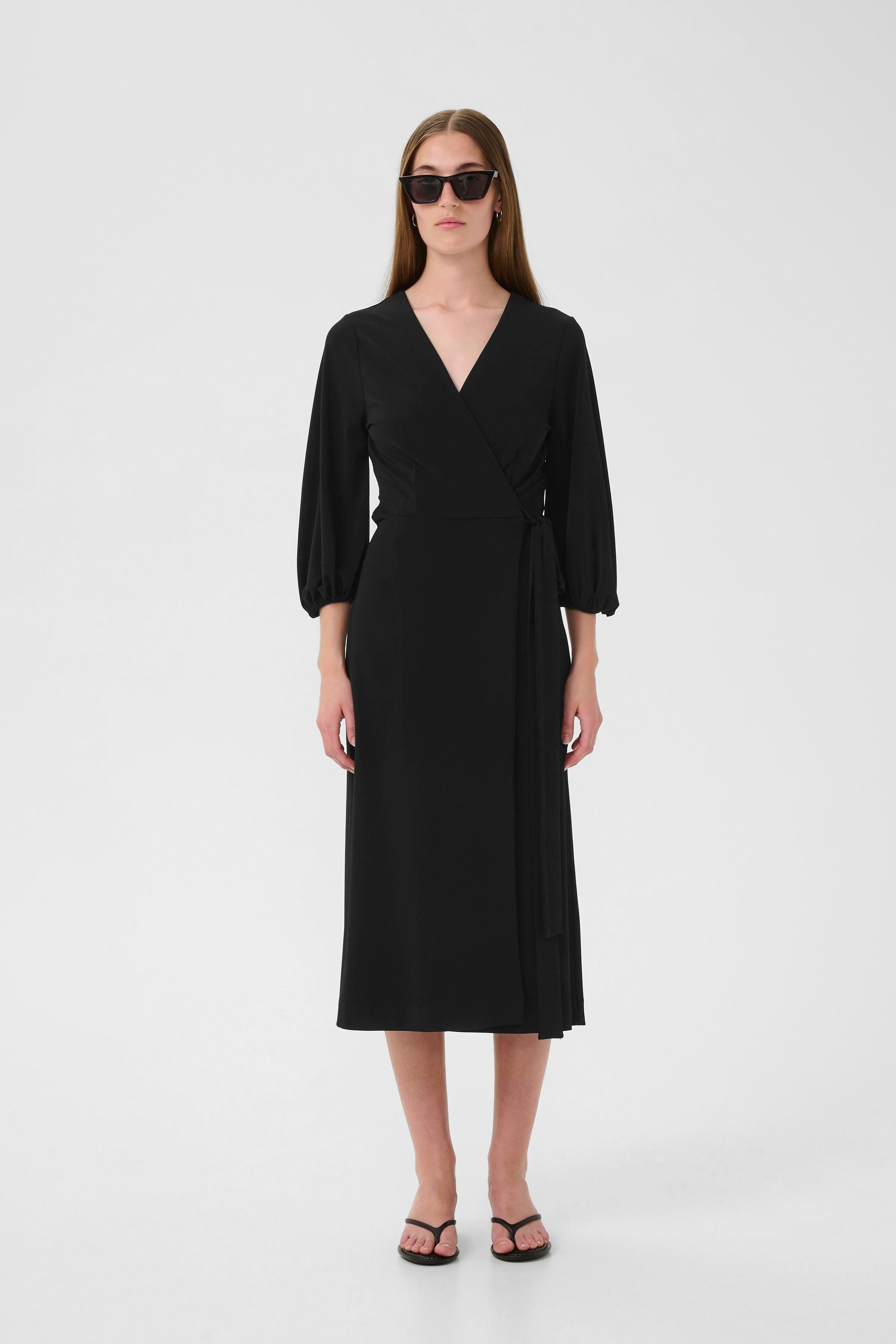 Galdria Wrap Dress - Black