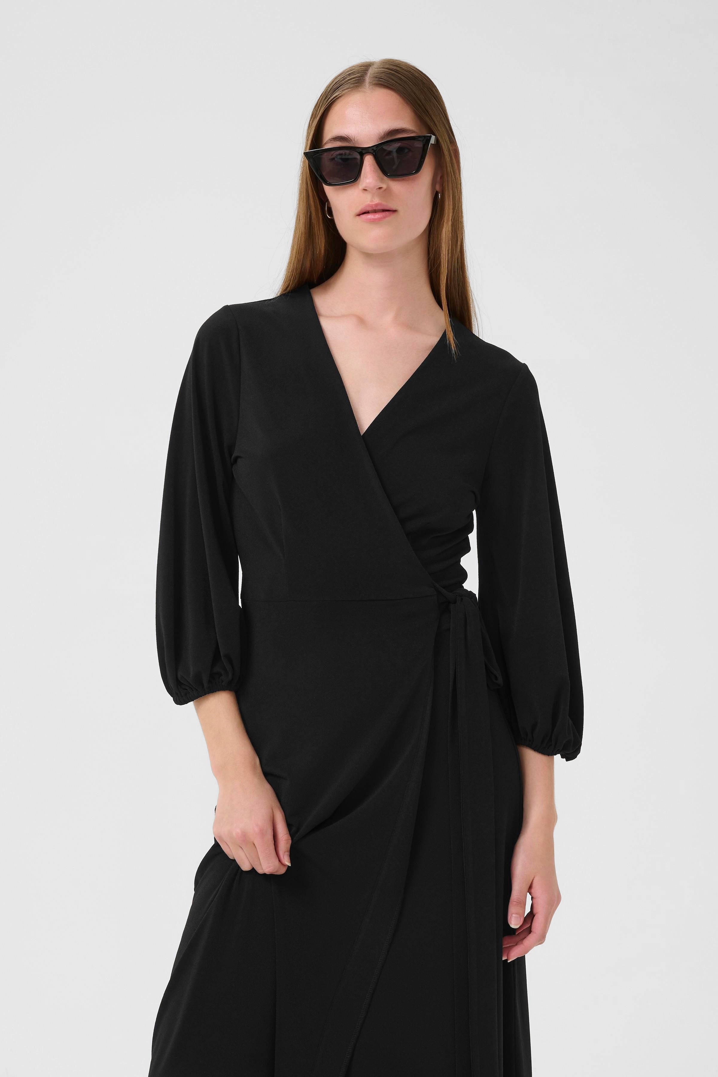 Galdria Wrap Dress - Black
