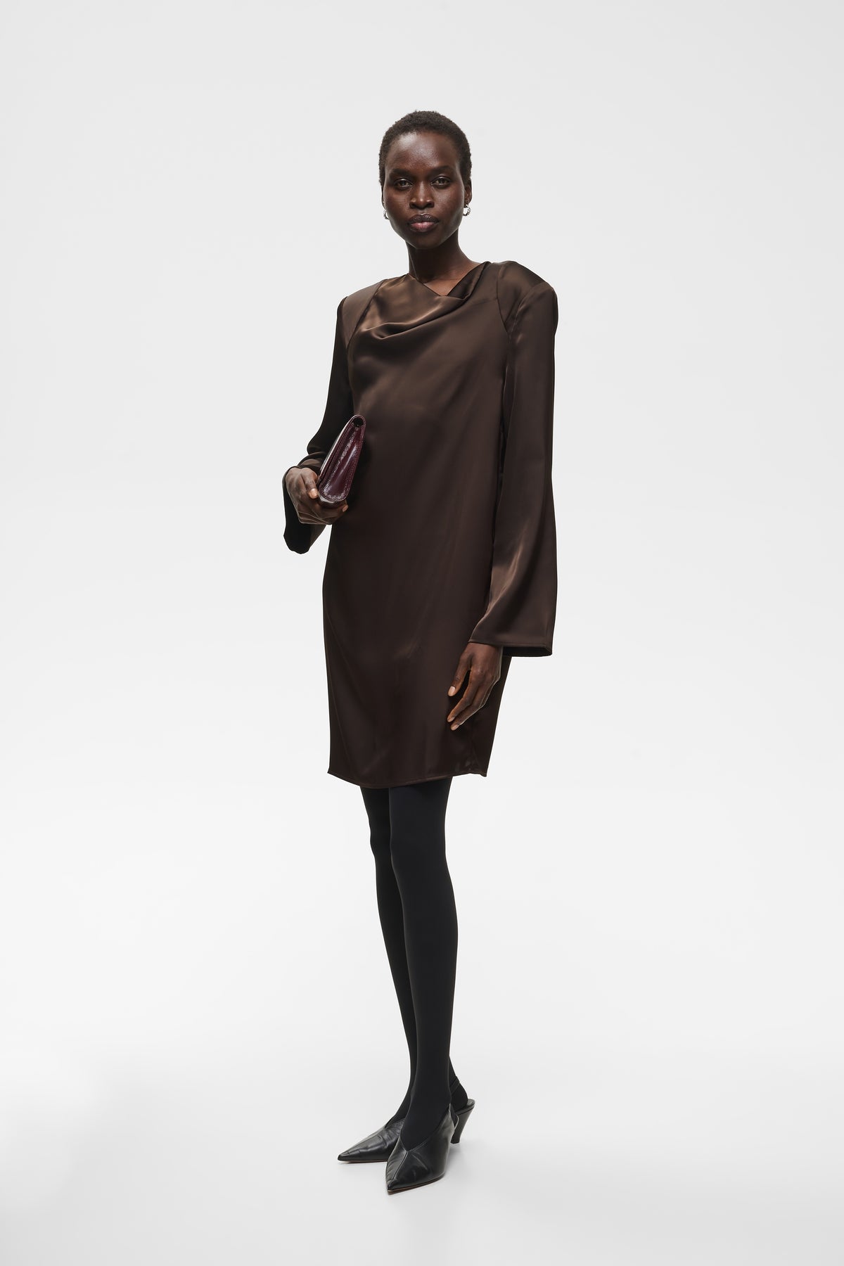 Olive Short Dress - Chocolate Brown