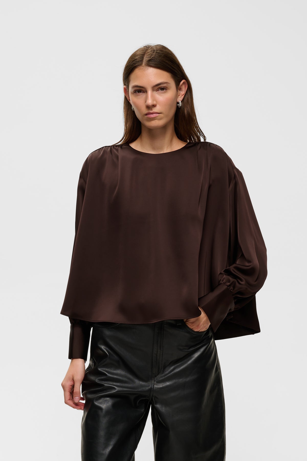 Olive Dawn Blouse - Chocolate Brown