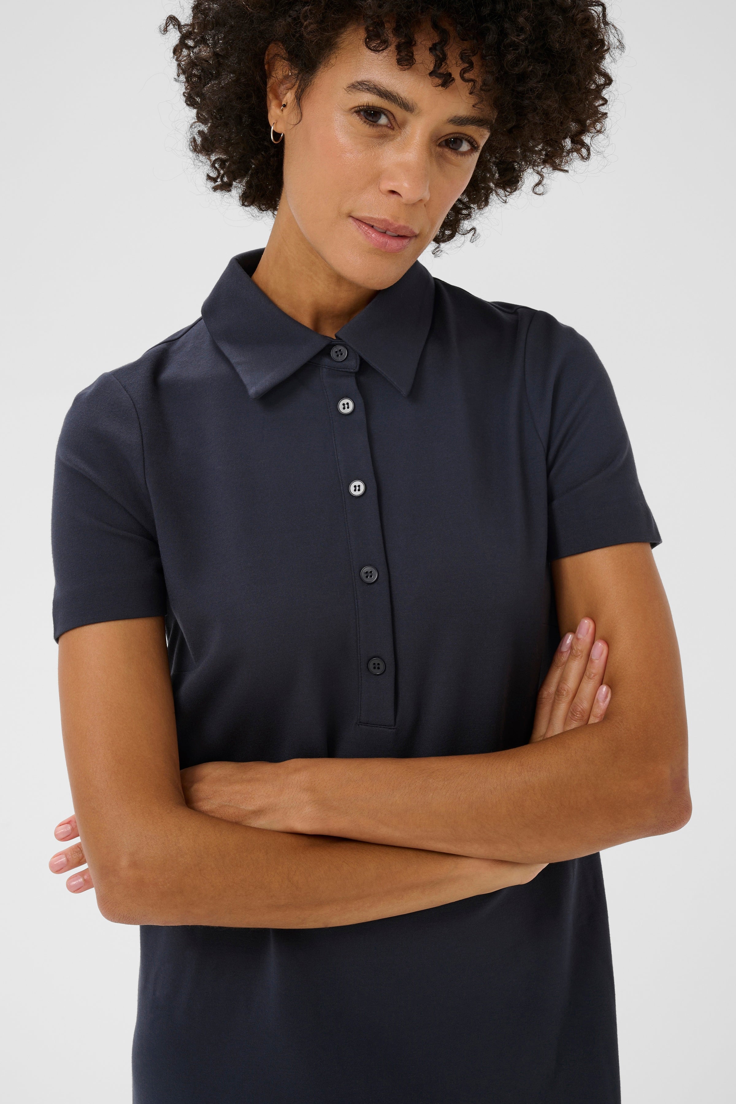 Part Two Elivia Polo Dress - Dark Navy | EcoVero Shift Dress