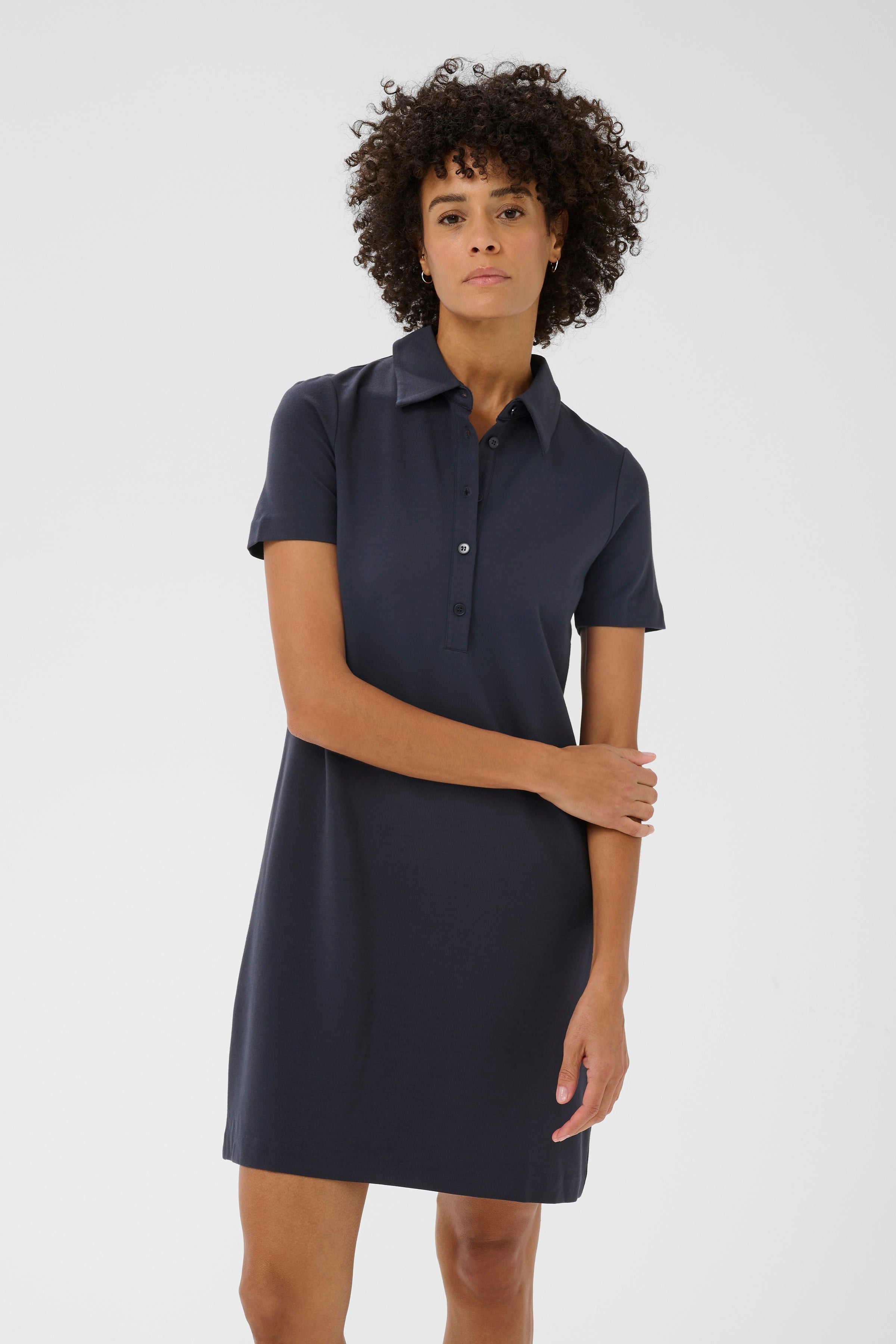 Part Two Elivia Polo Dress - Dark Navy | EcoVero Shift Dress