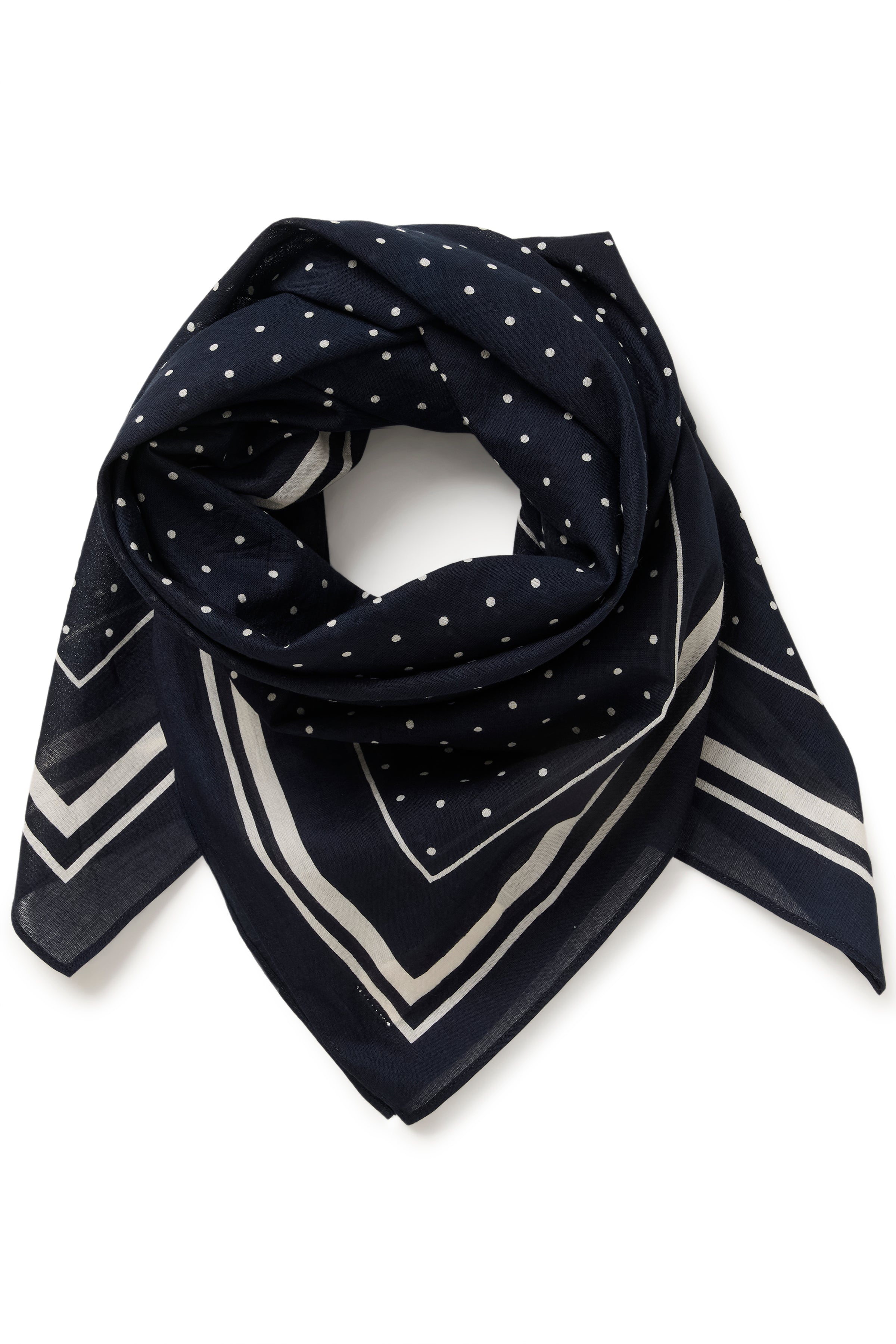 Phi Scarf - Dark Navy Dot