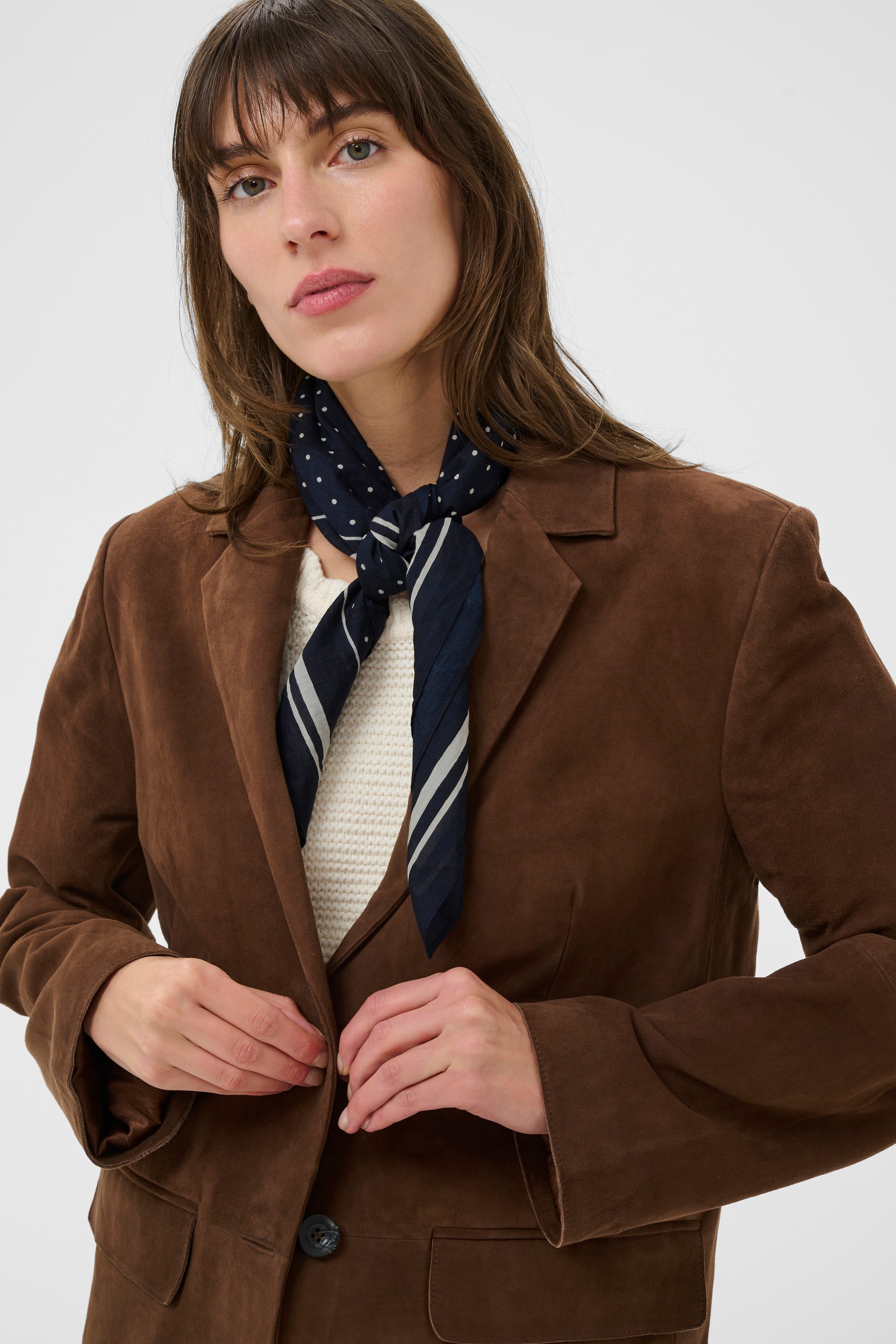 Phi Scarf - Dark Navy Dot