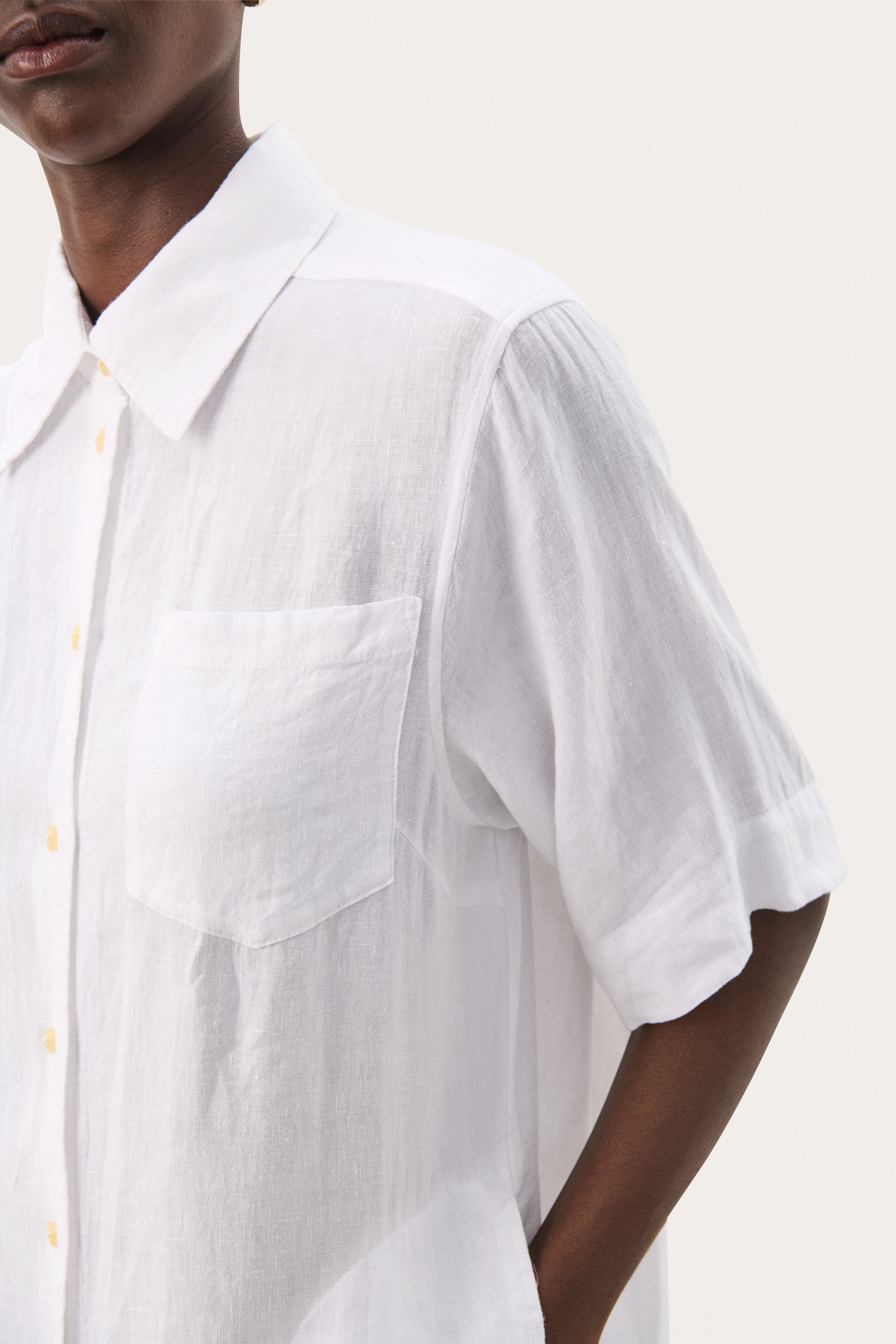 White Linen Midi Dress
