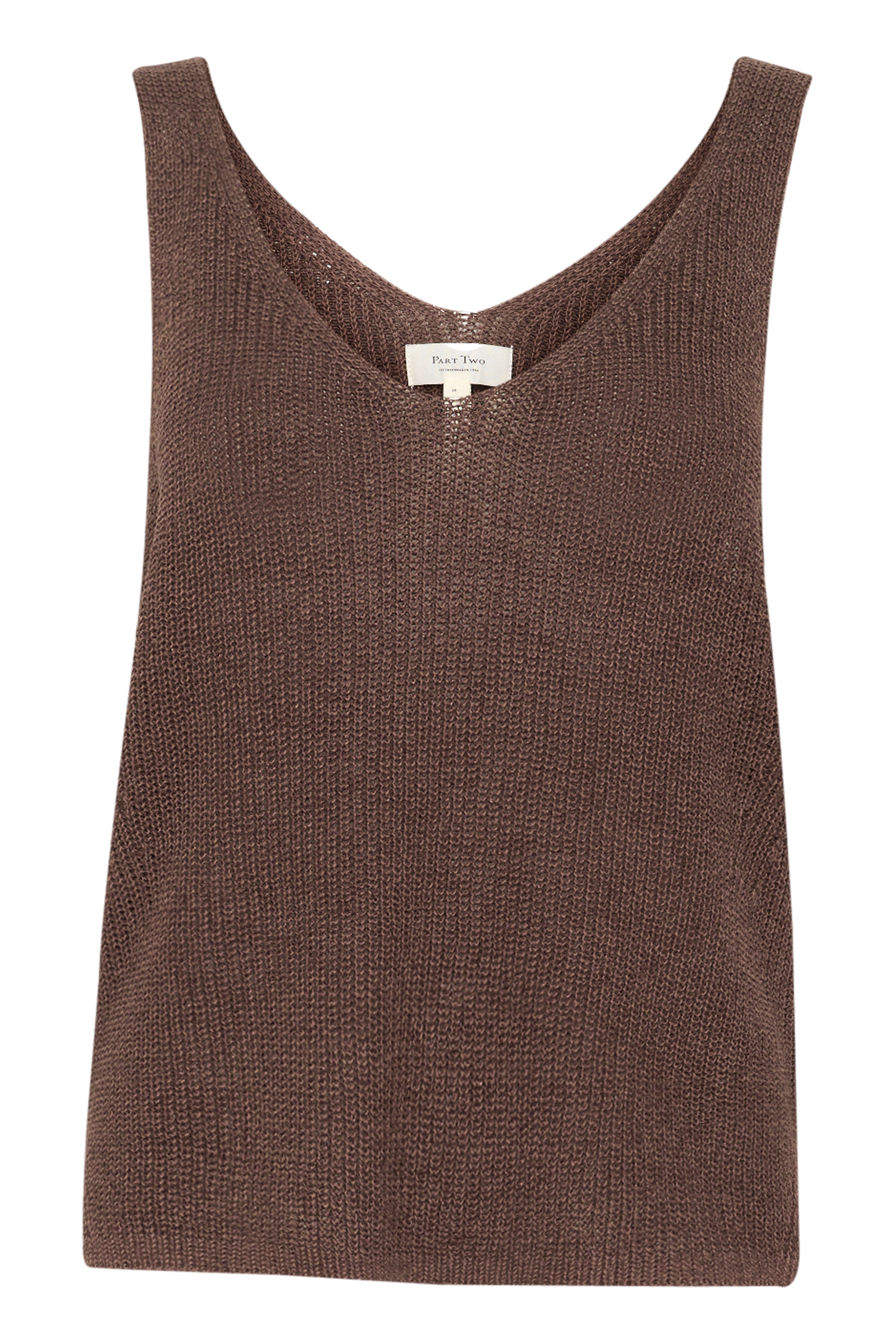 Brown Linen and Cotton Knit Summer Vest