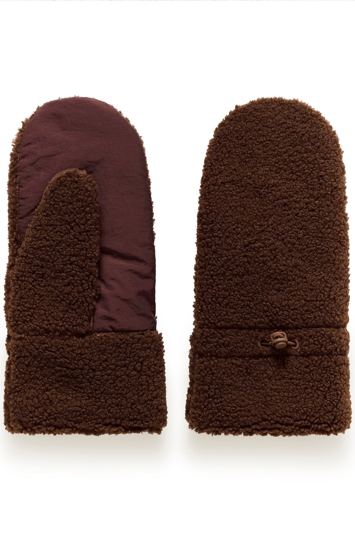 Part Two SaisaPW warm wool-blend knit gloves in mole brown with ribbed elastic cuffs.
