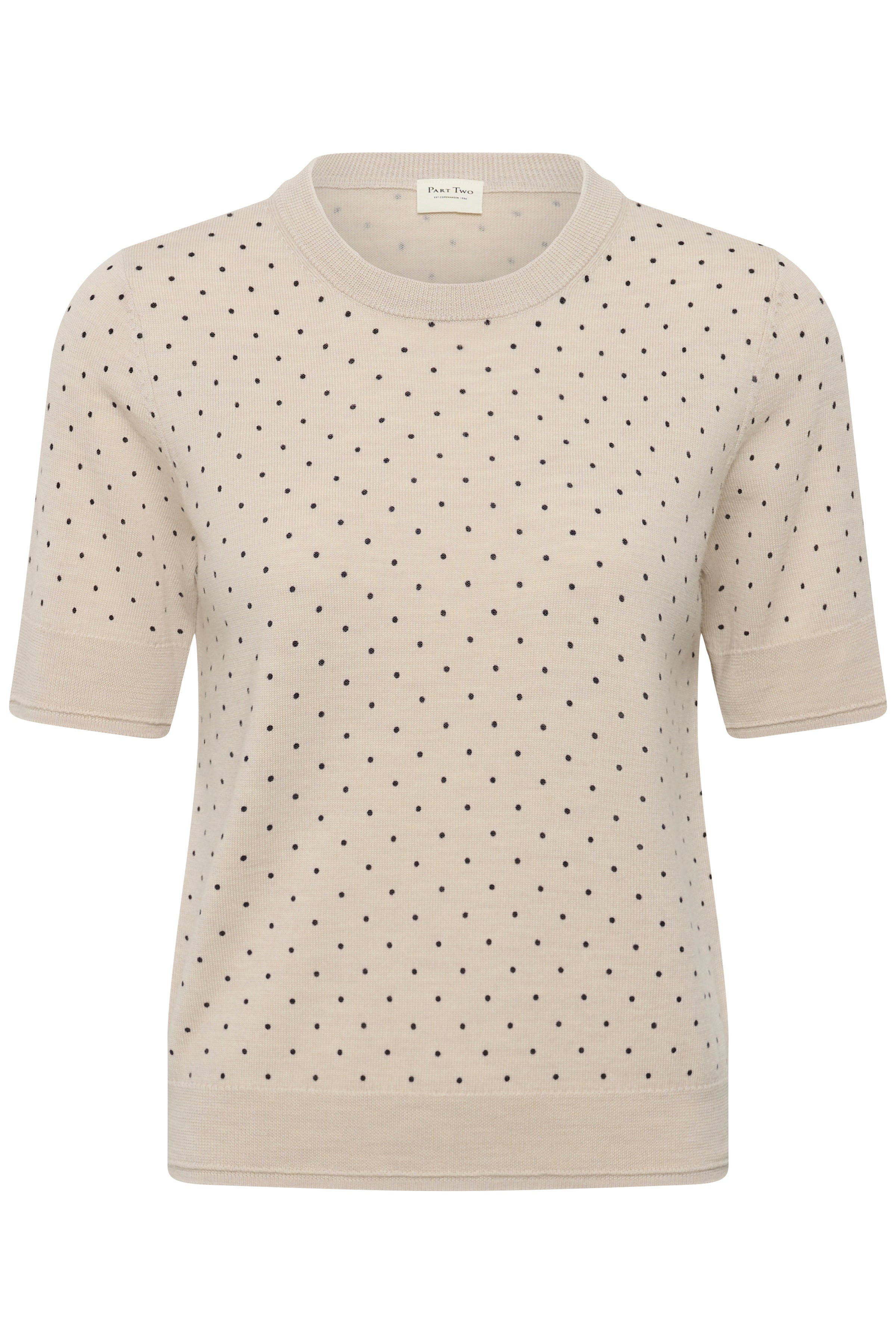 Natanya Pullover - Natural/Navy Dot