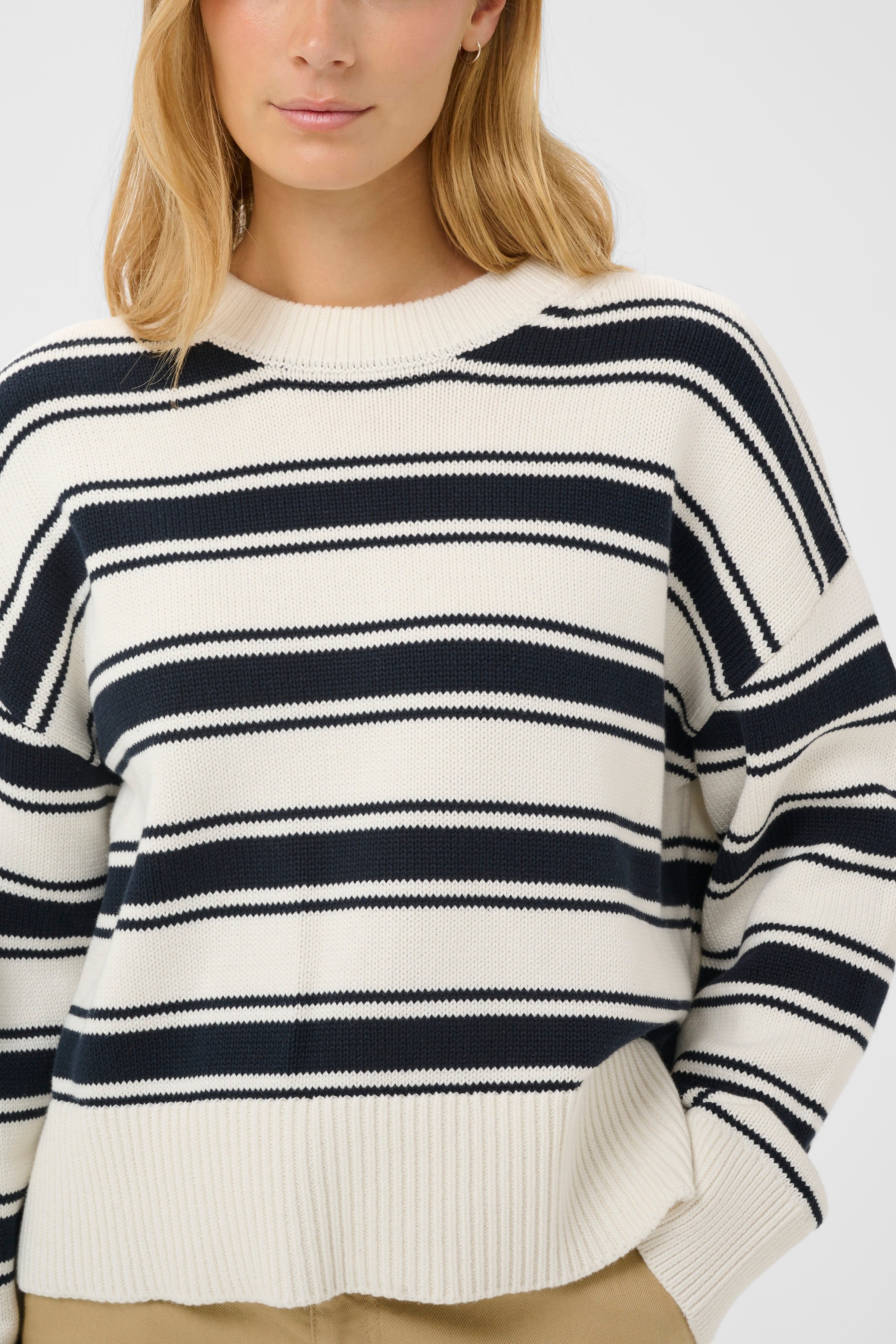Serafine Pullover - Dark Navy Trio Stripe