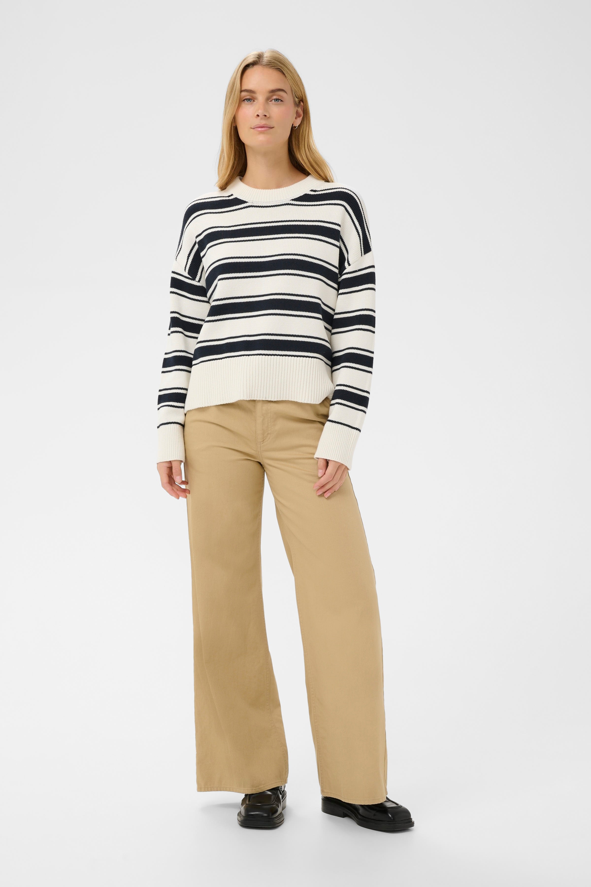 Serafine Pullover - Dark Navy Trio Stripe