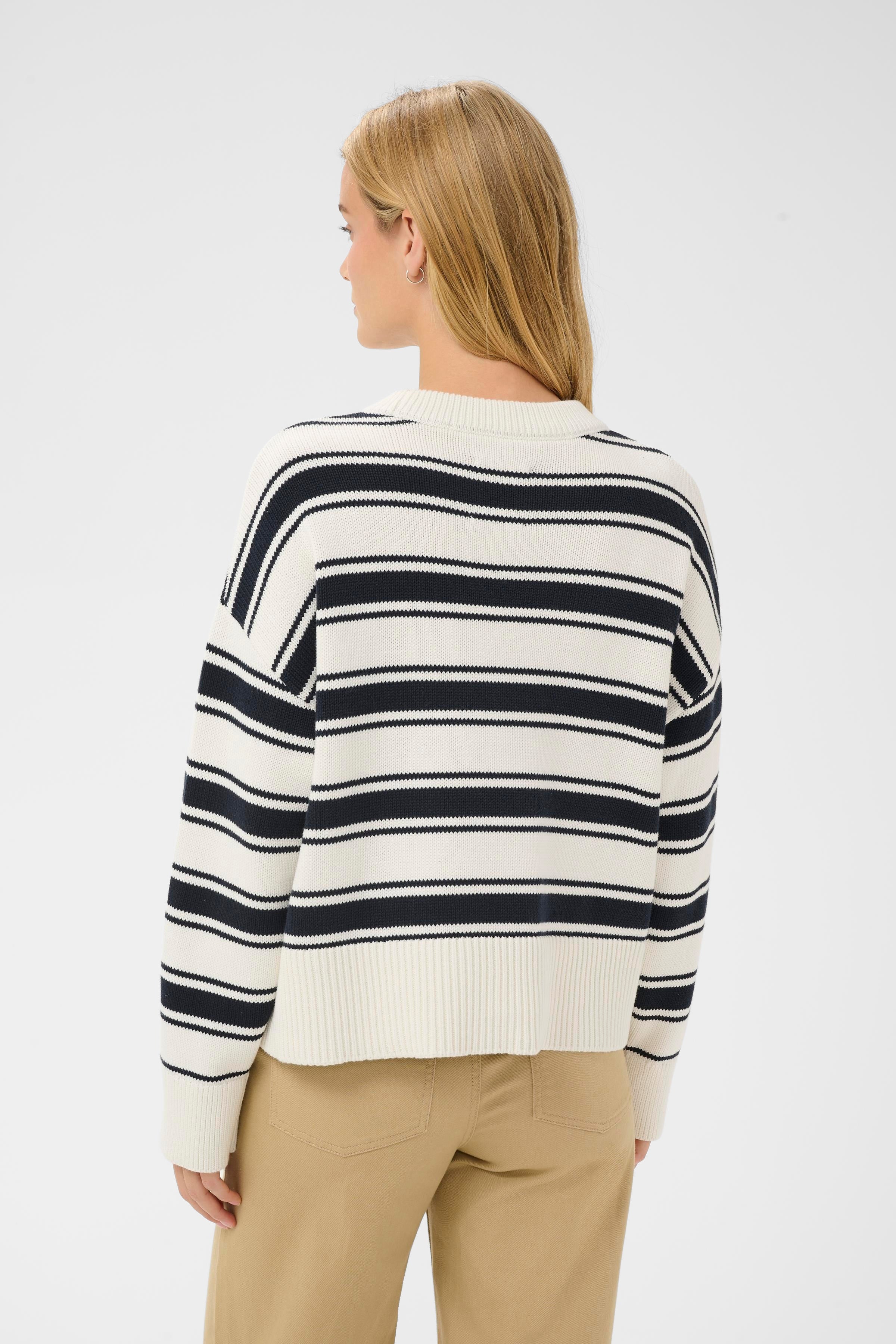 Serafine Pullover - Dark Navy Trio Stripe
