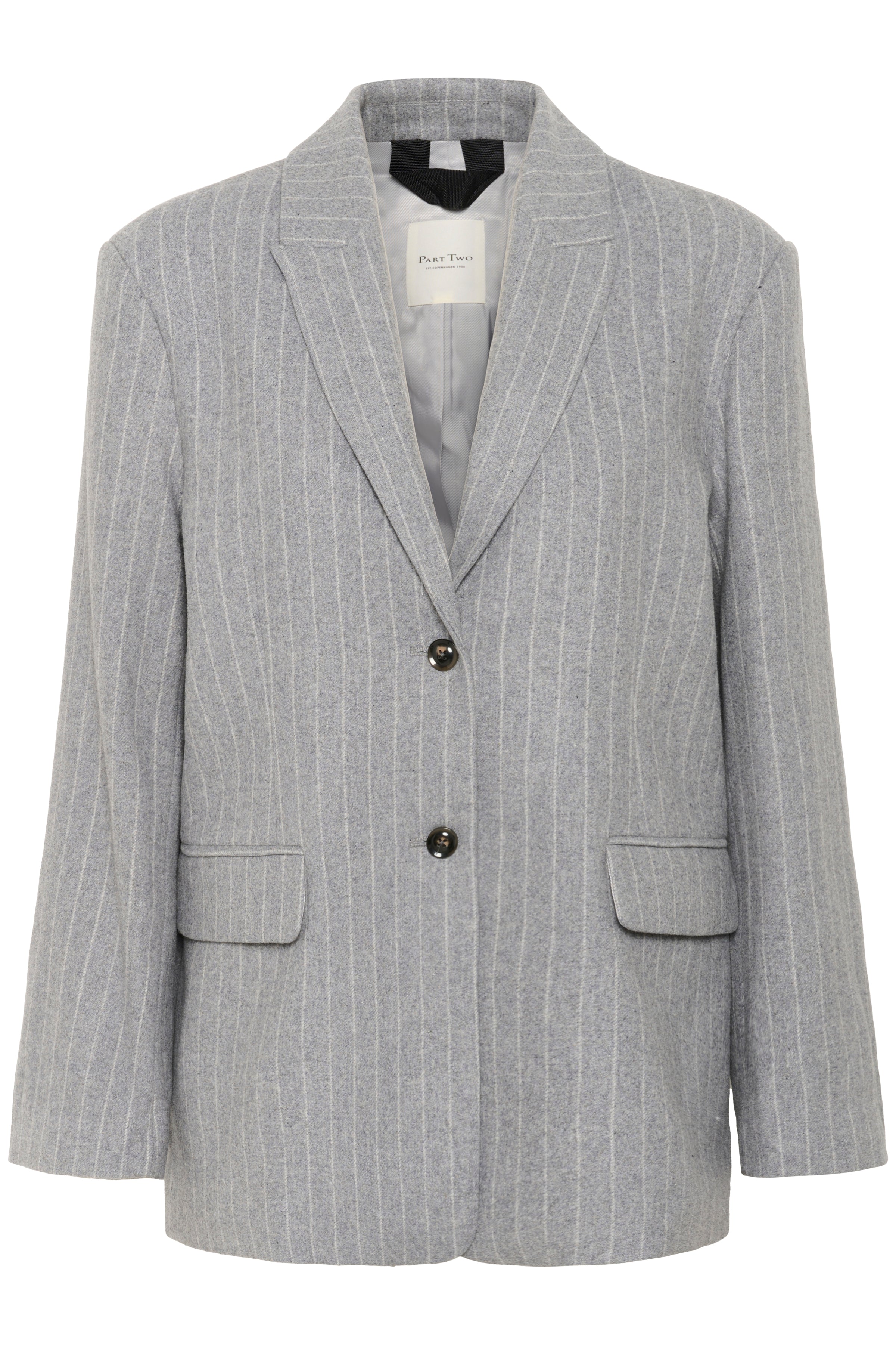 Somaya Blazer - Medium Grey Pinstripe
