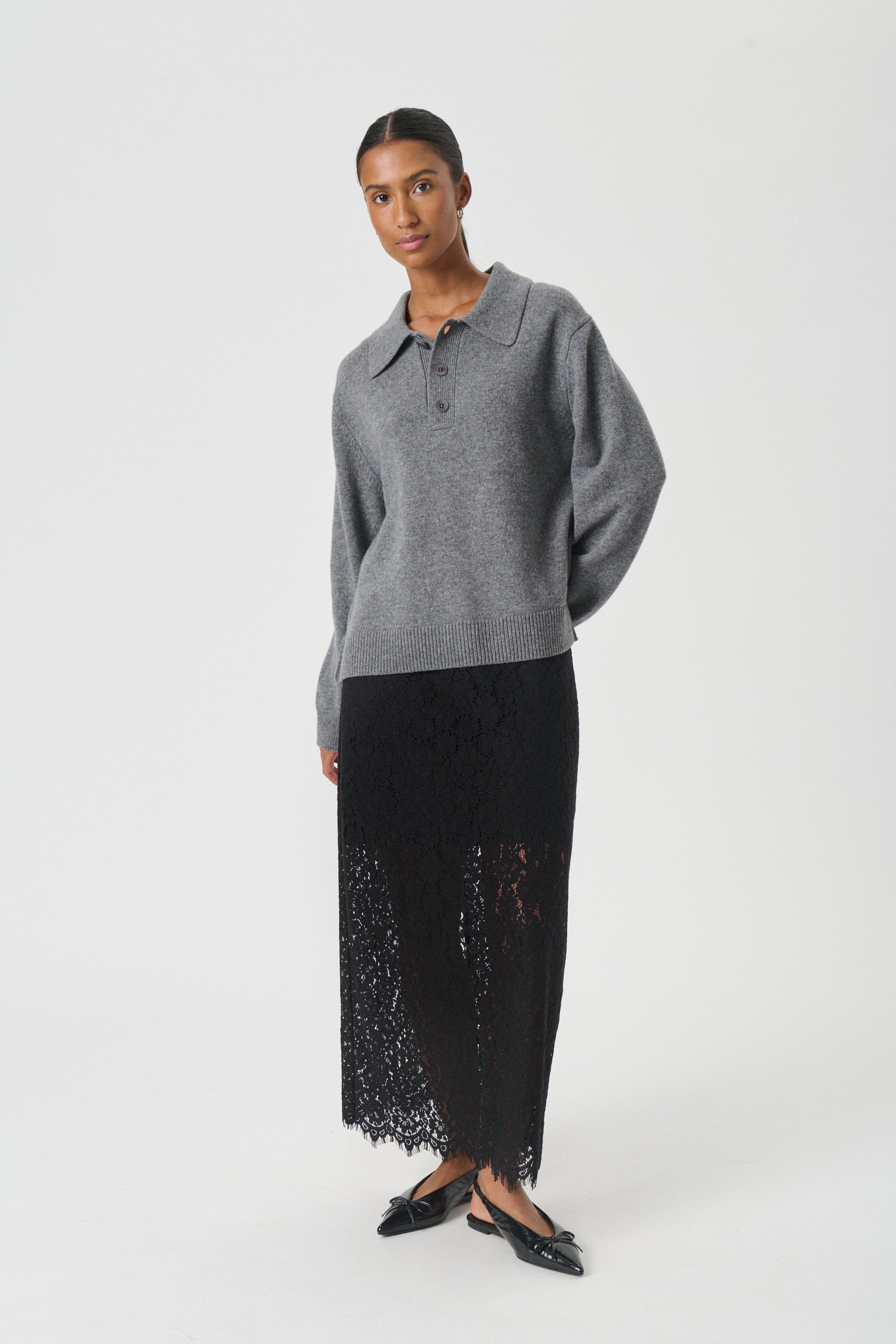 100% wool grey pullover 