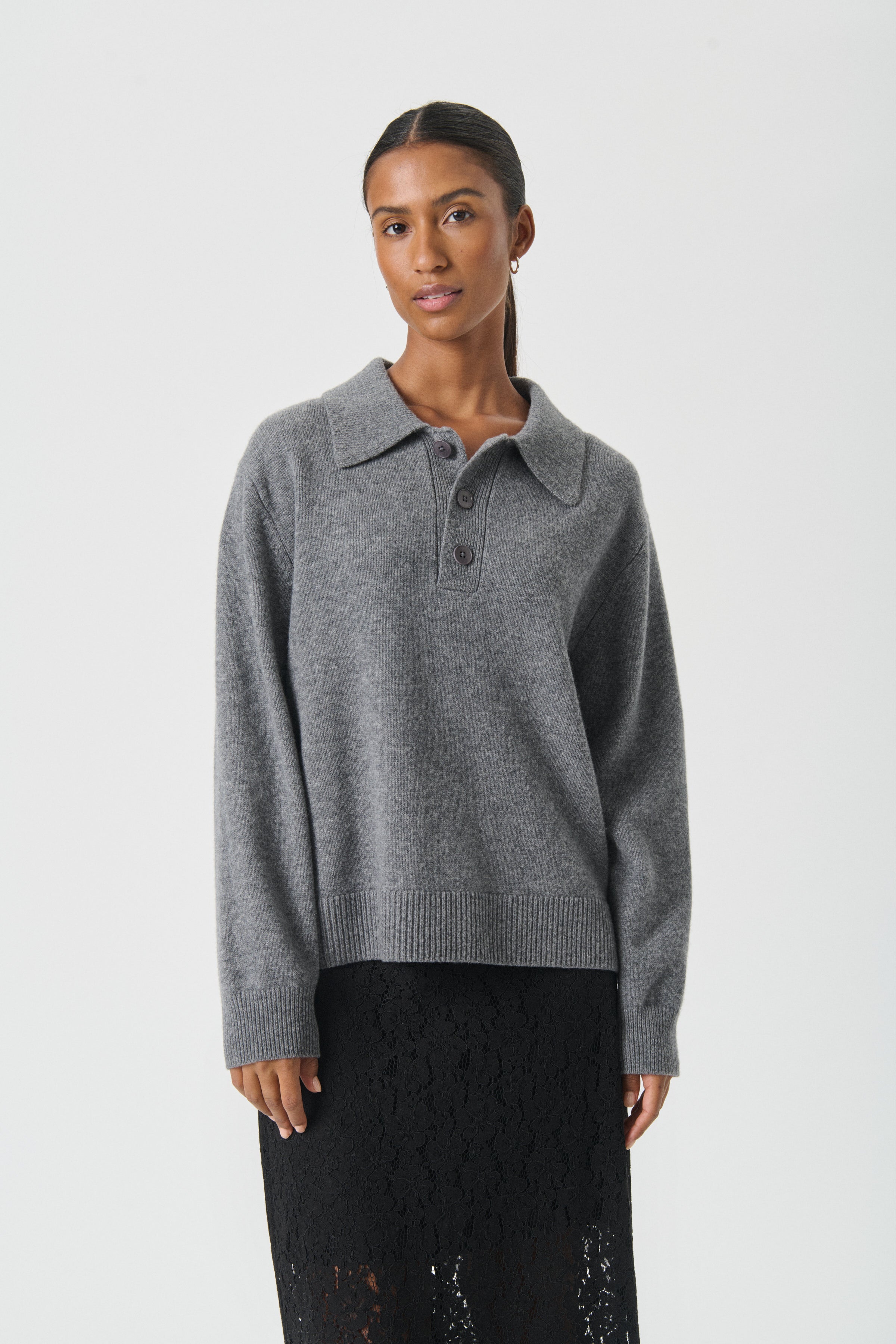 Vinkela Pullover - Medium Grey Melange