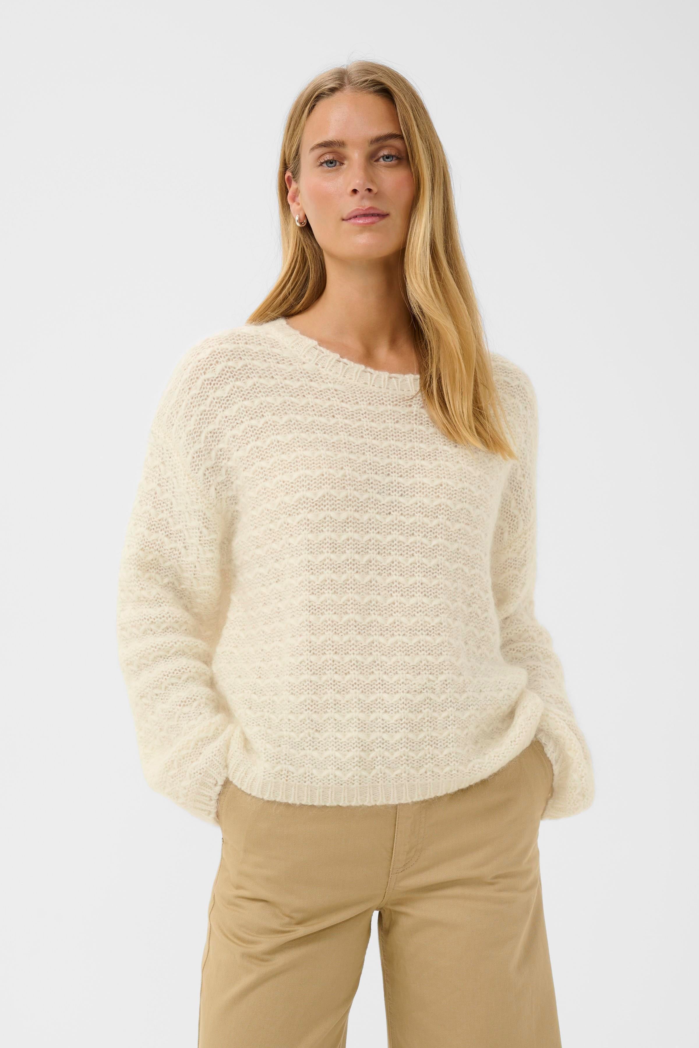 Part Two Zoey Pullover in Whisper White certified mohair wool blend