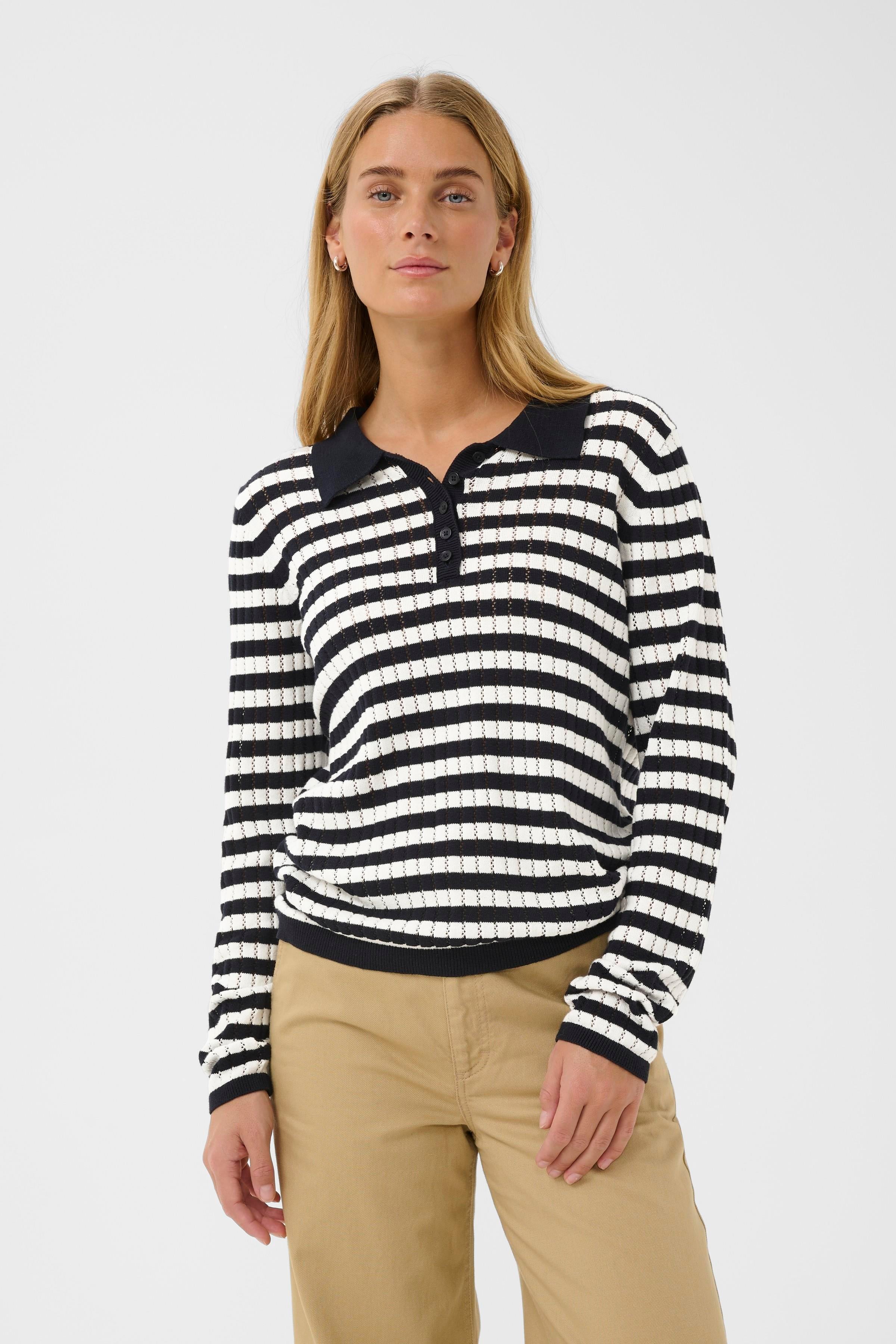 Zaria Pullover - Dark Navy Stripe