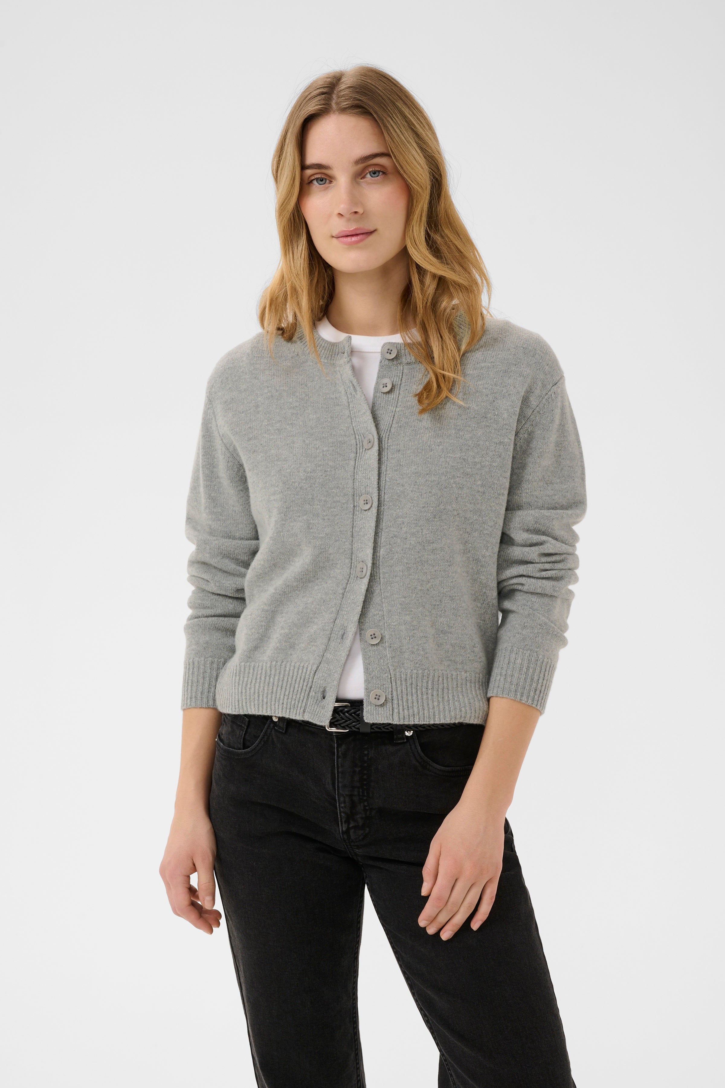Yalda Cardigan - Medium Grey Melange