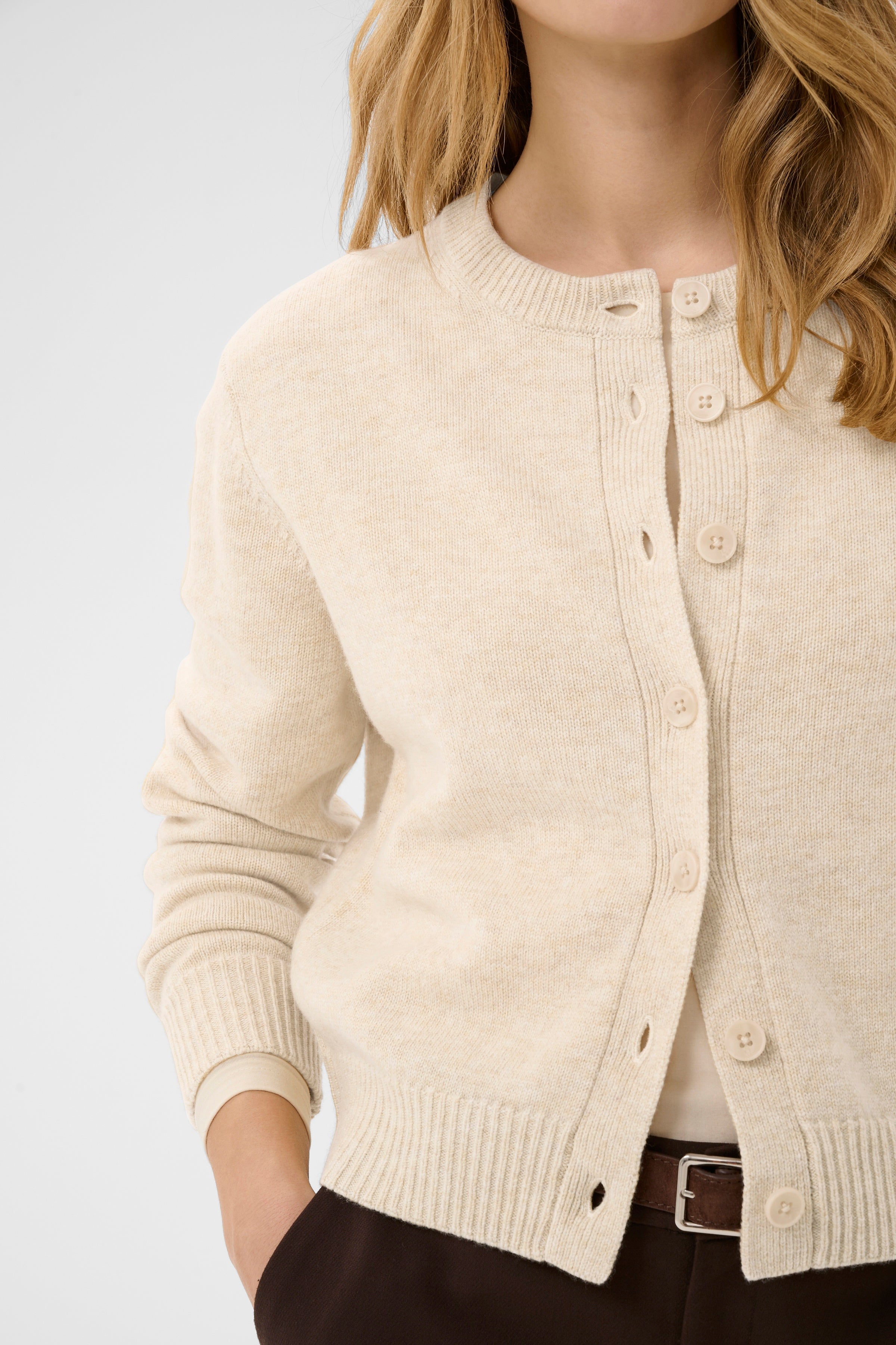 Yalda Cardigan - Off White Melange