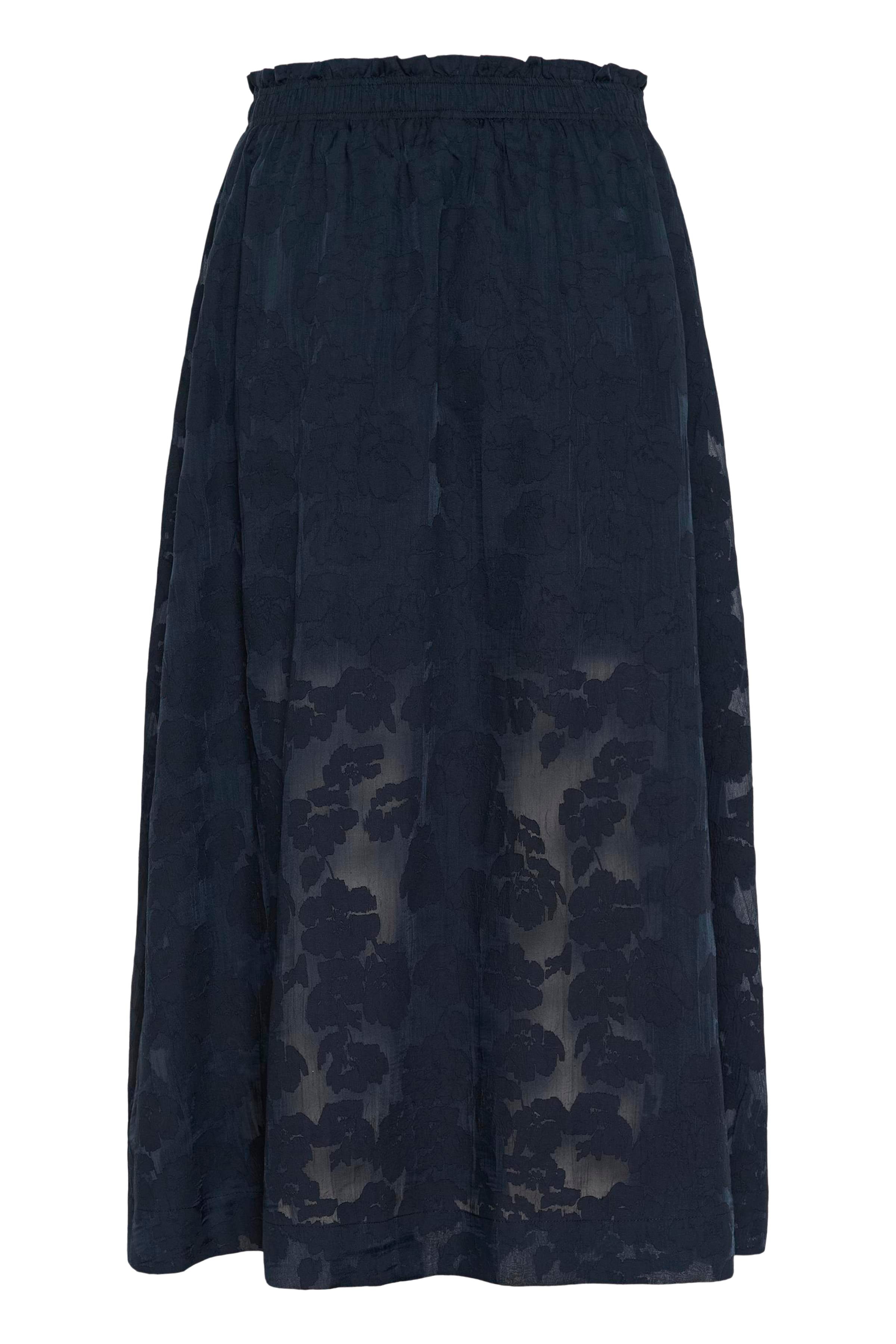 Part Two Zoya Lace Skirt in Dark Blue floral texture midi silhouette
