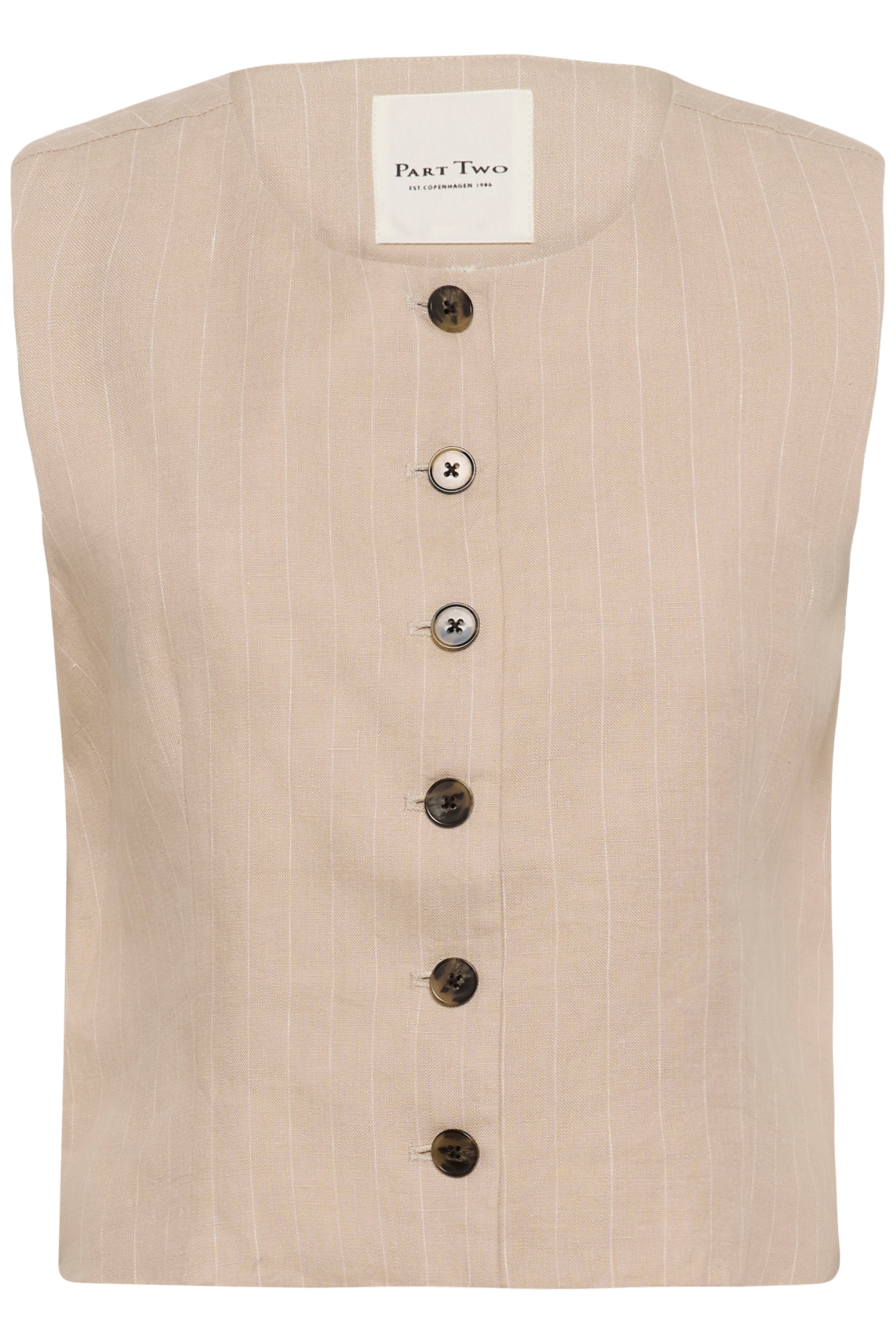 Azania Vest - Neutral Pinstripe