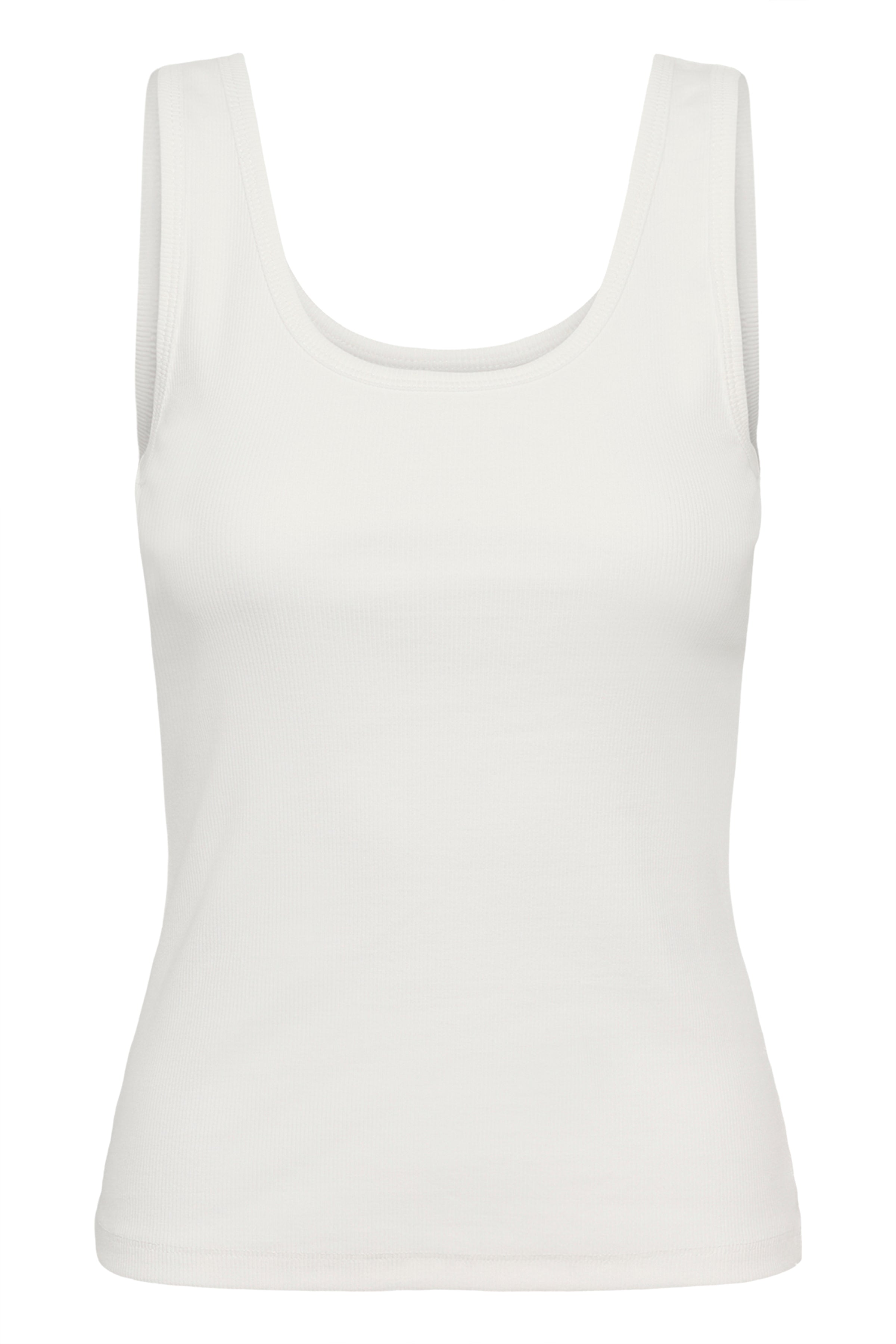 cotton bright white long tank top