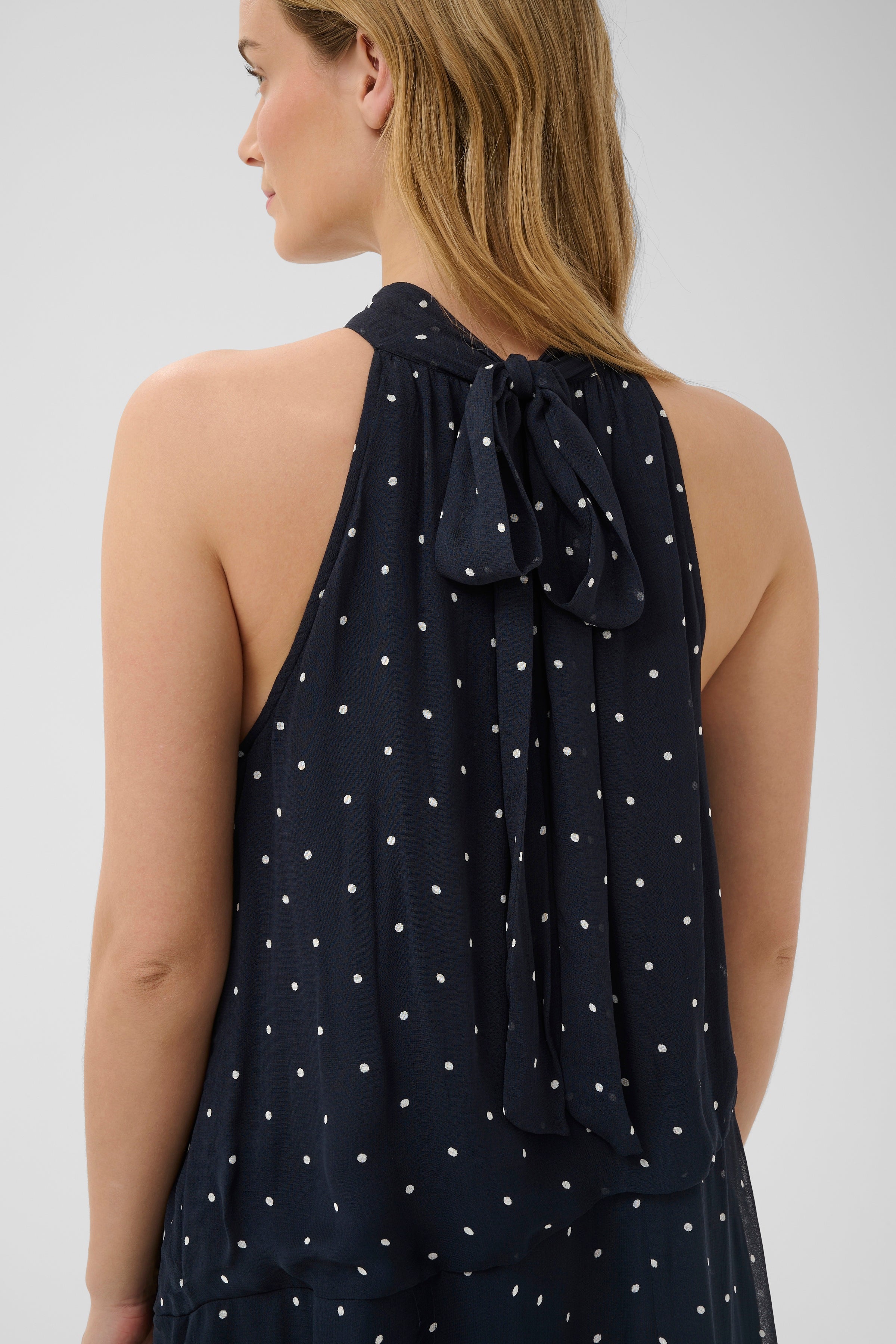 Dorthemie Dress – Dark Navy Dot