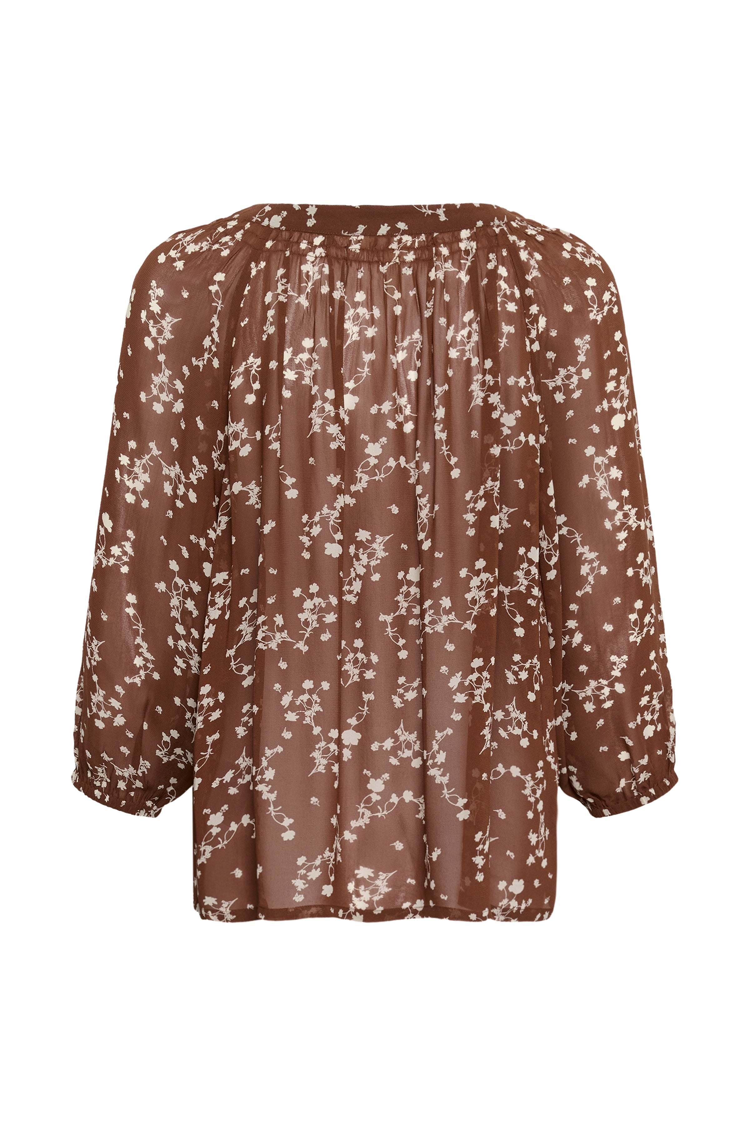 Catin Blouse - Brown Out Leaf Print