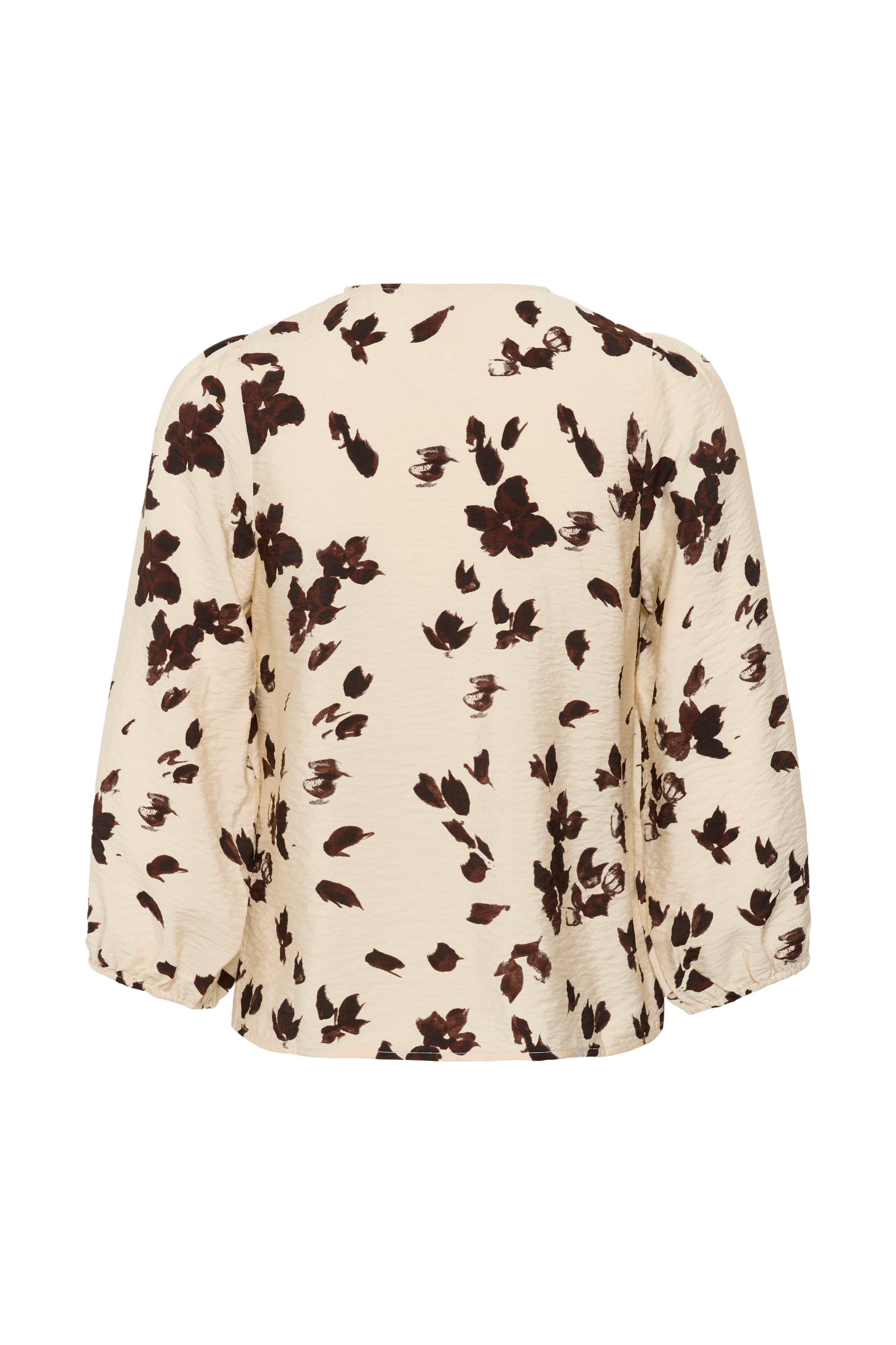 Channie Shirt - Oatmeal Feather Flower Print