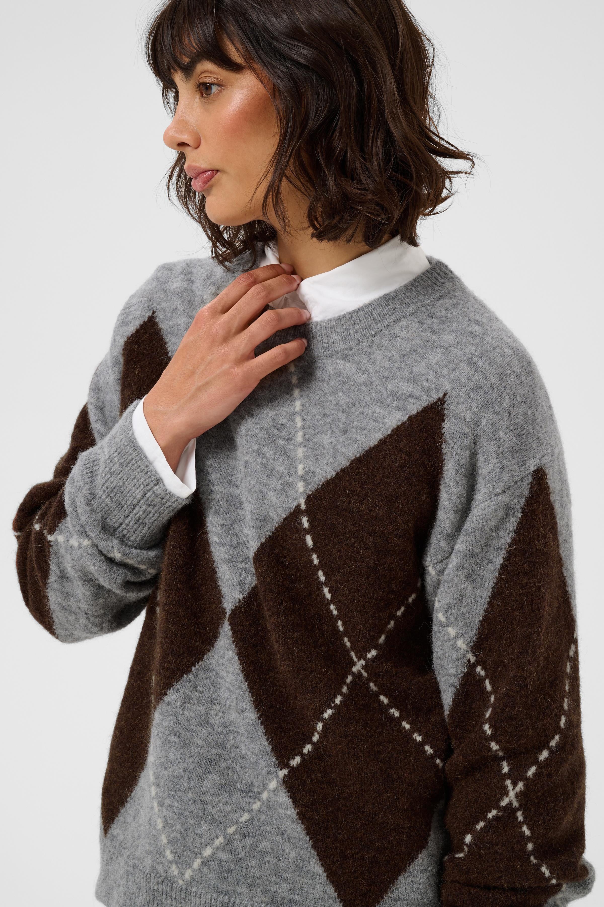 Soraya Pullover - Brown/Grey Check