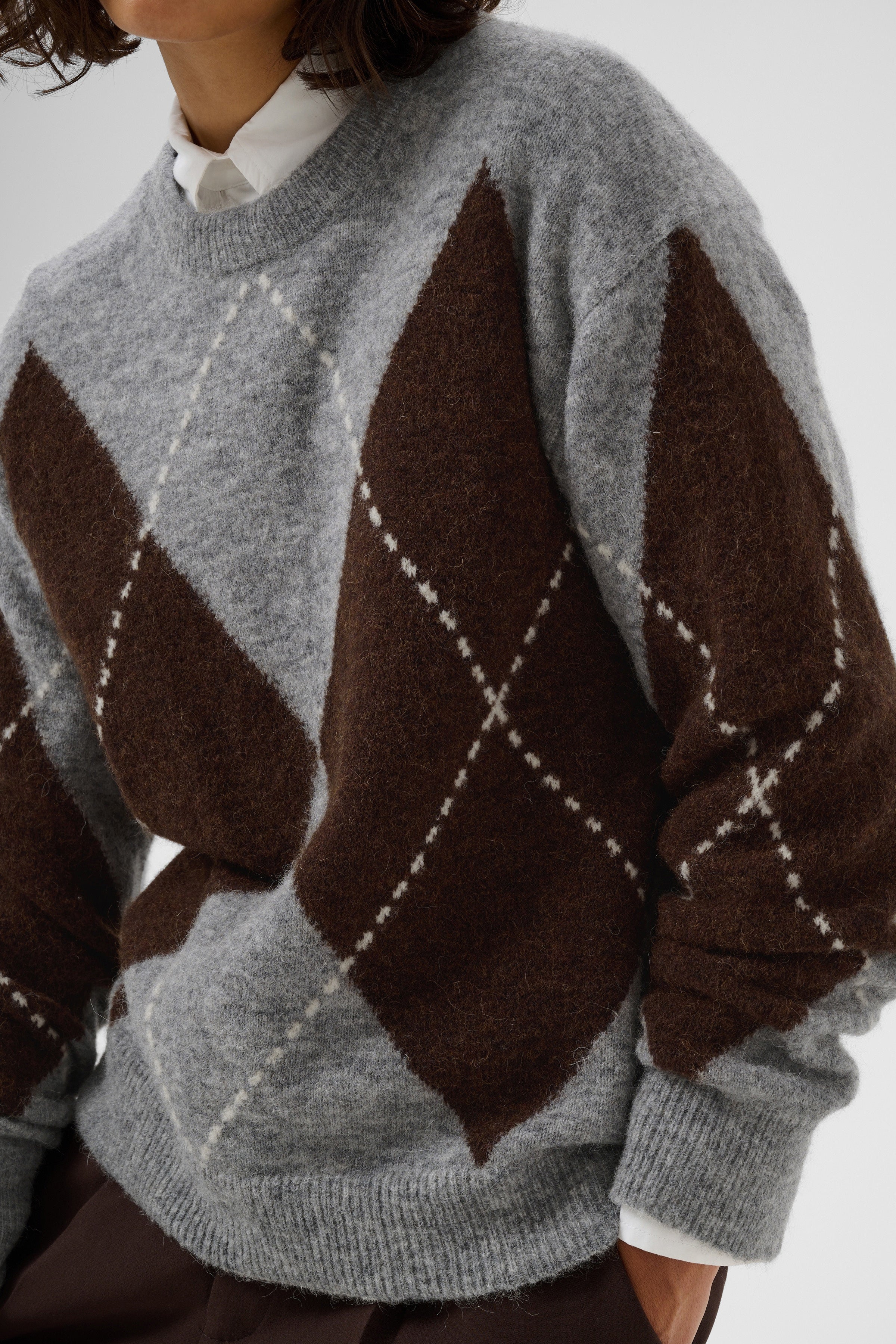 Soraya Pullover - Brown/Grey Check