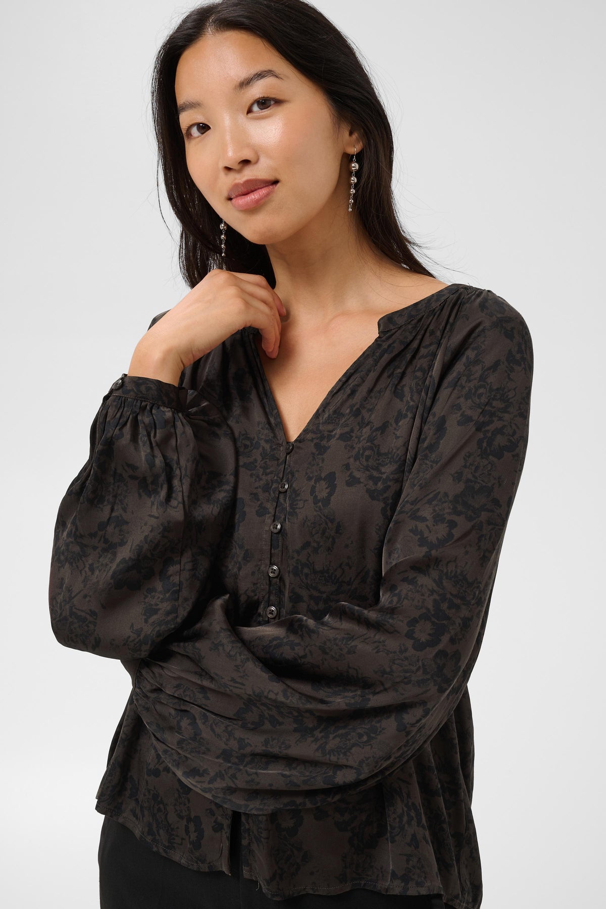 Doaa Blouse - Brown Gradient Floral
