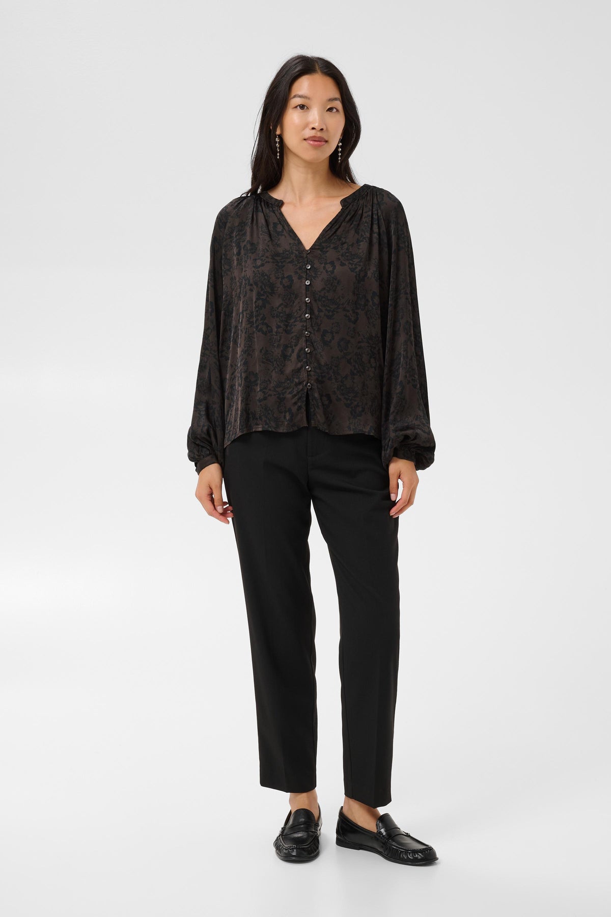 Doaa Blouse - Brown Gradient Floral