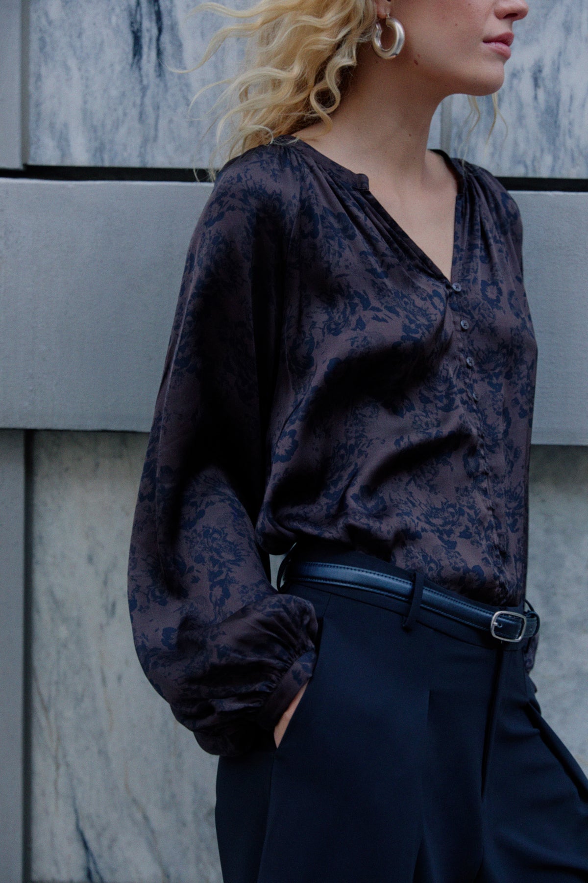Doaa Blouse - Brown Gradient Floral