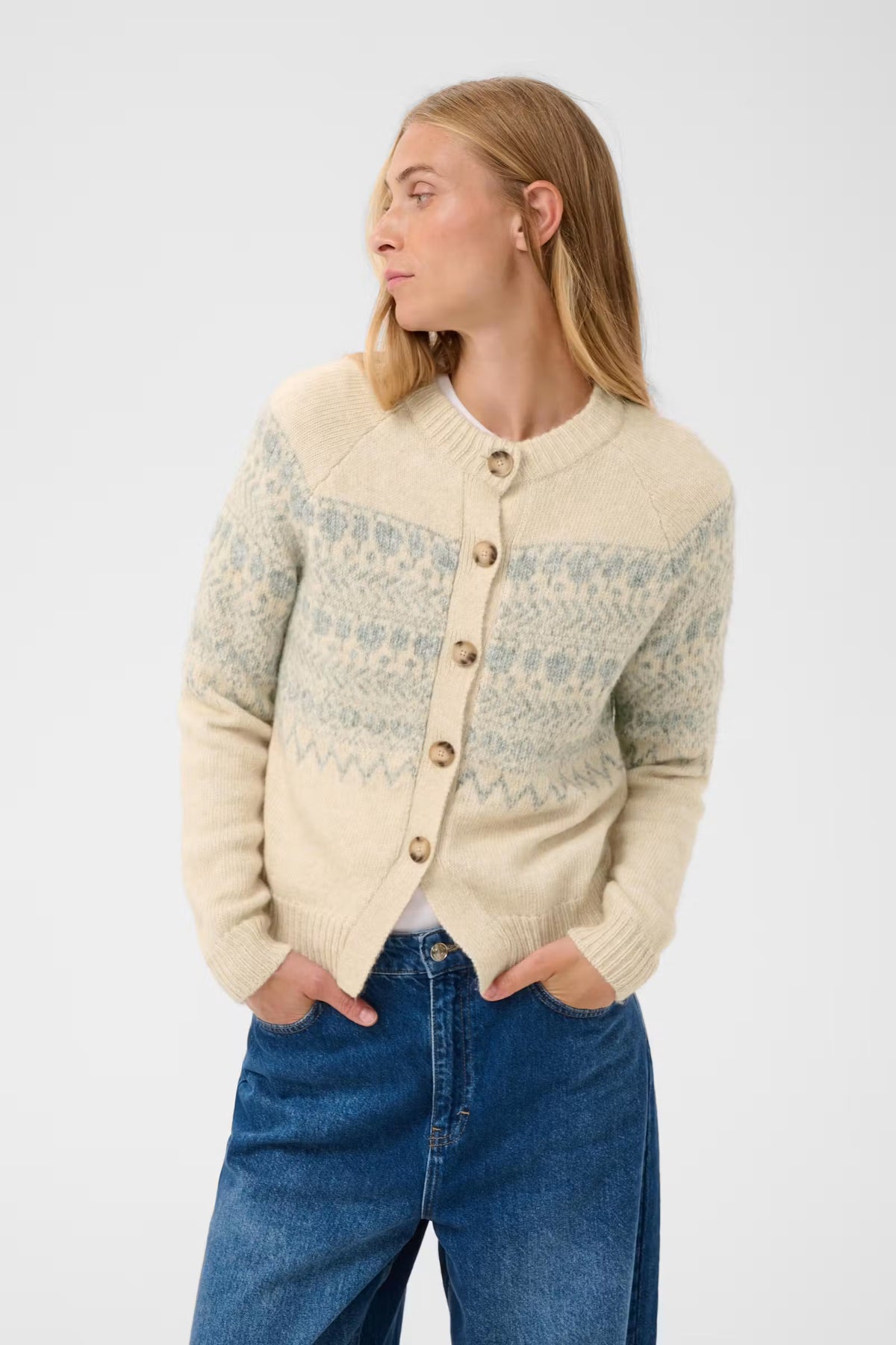charmaine cardigan whitecap grey jacquard