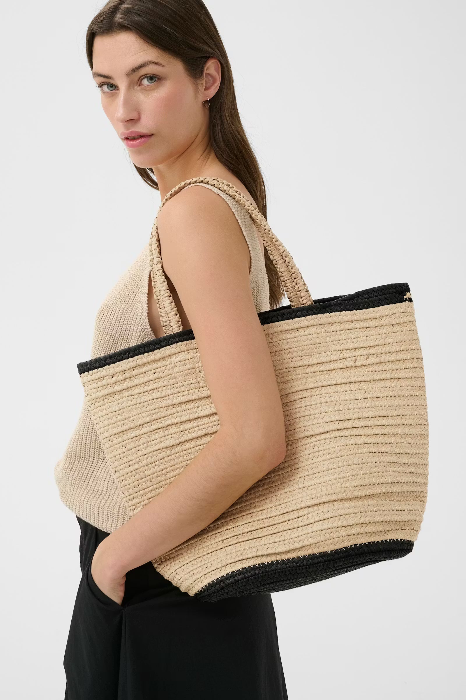 Bigge Bag - Natural With Black Edges
