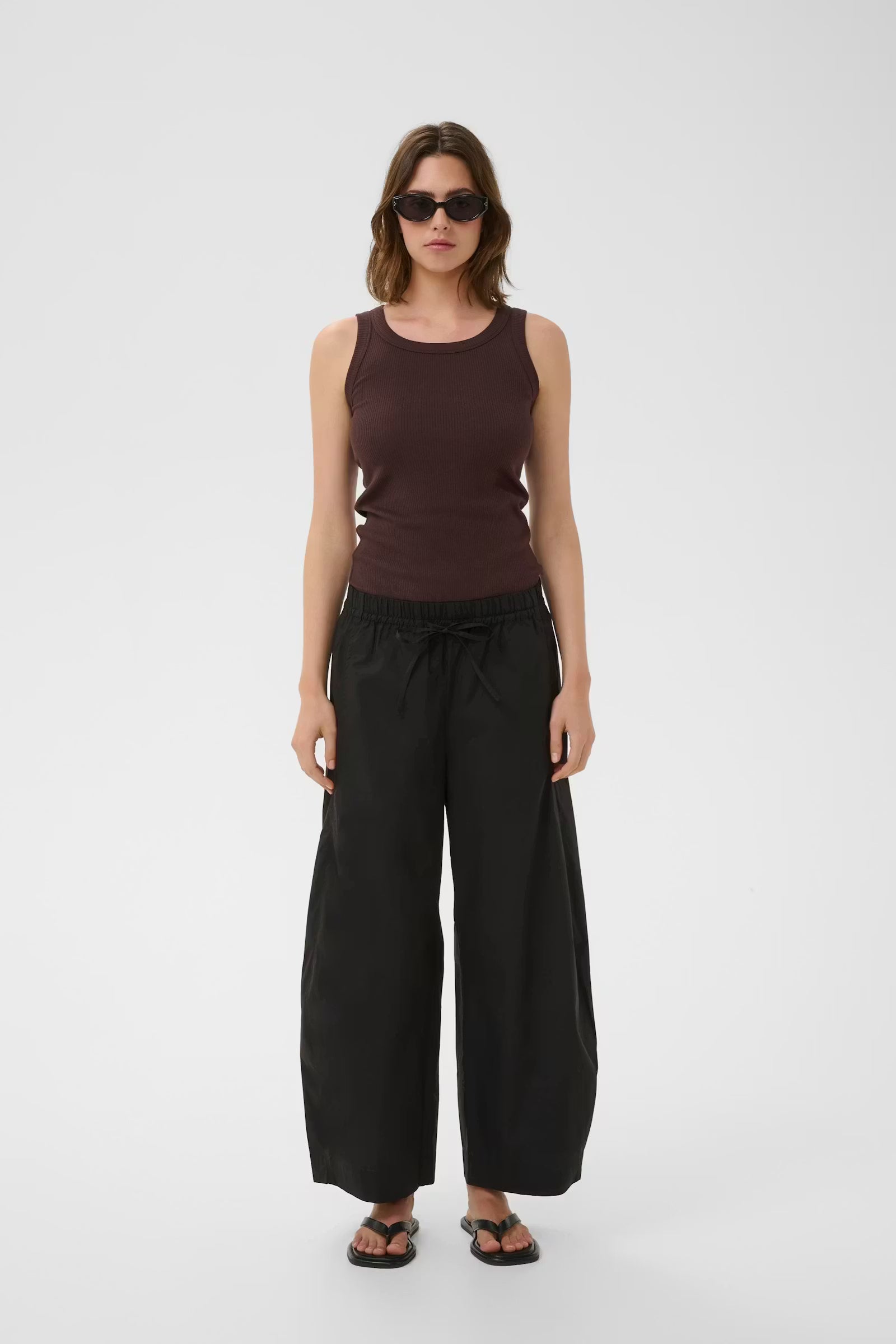 Raven Poplin Trousers - Black