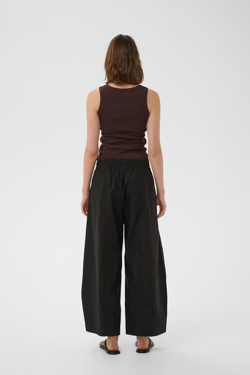 Raven Poplin Trousers - Black