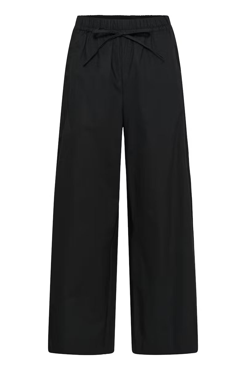 Raven Poplin Trousers - Black