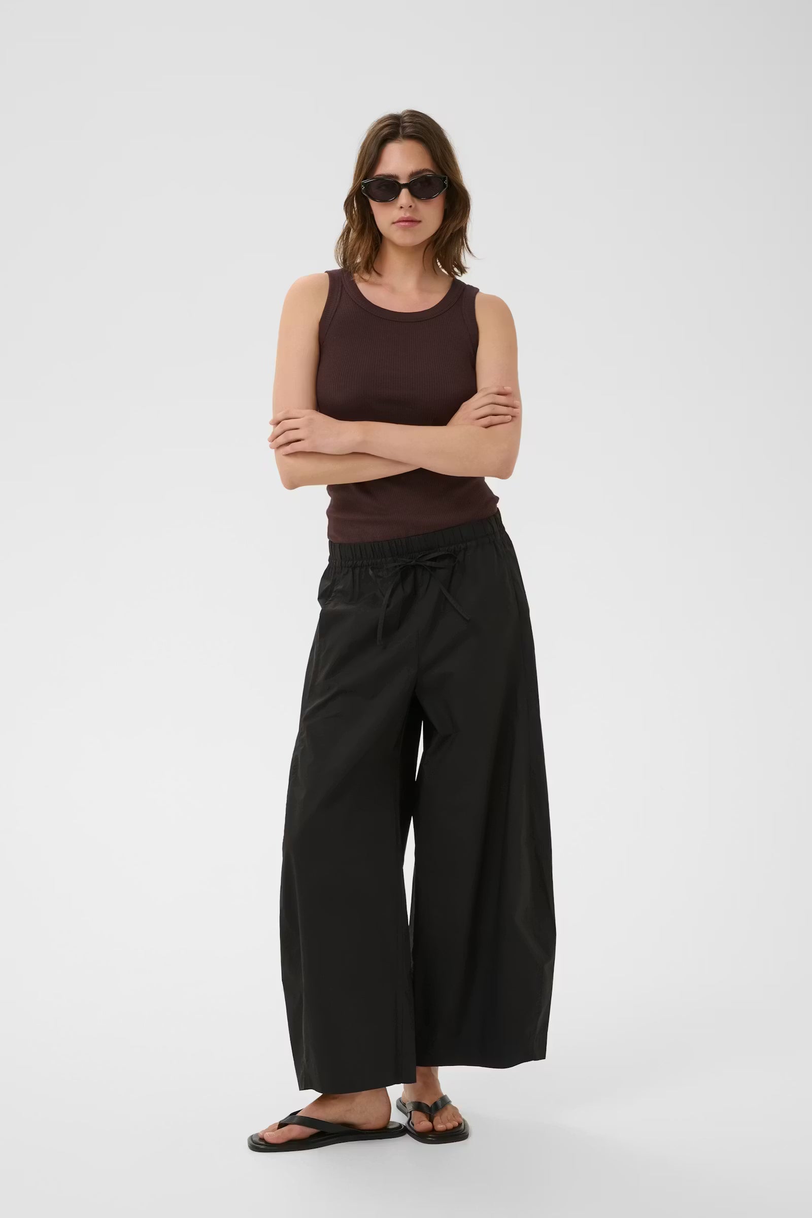 Raven Poplin Trousers - Black