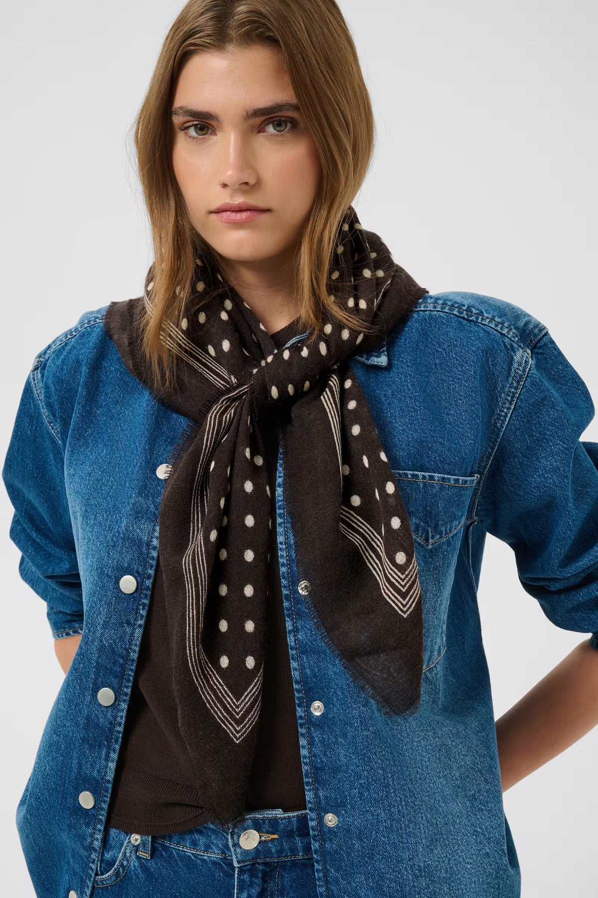 Celesta Scarf - Mole Dot / Brown