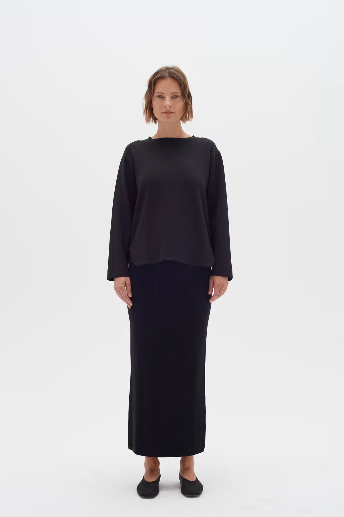 InWear GincentIW relaxed cotton-blend crewneck sweatshirt in black.
