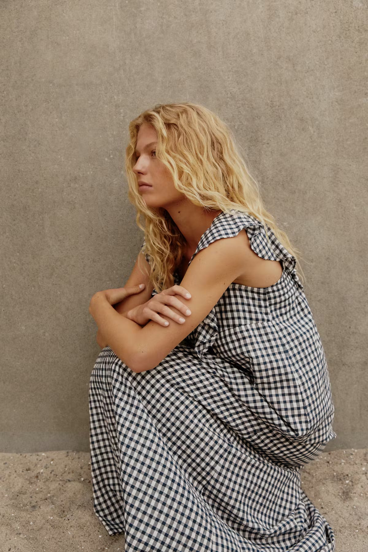 Birthine Dress - Blue Check