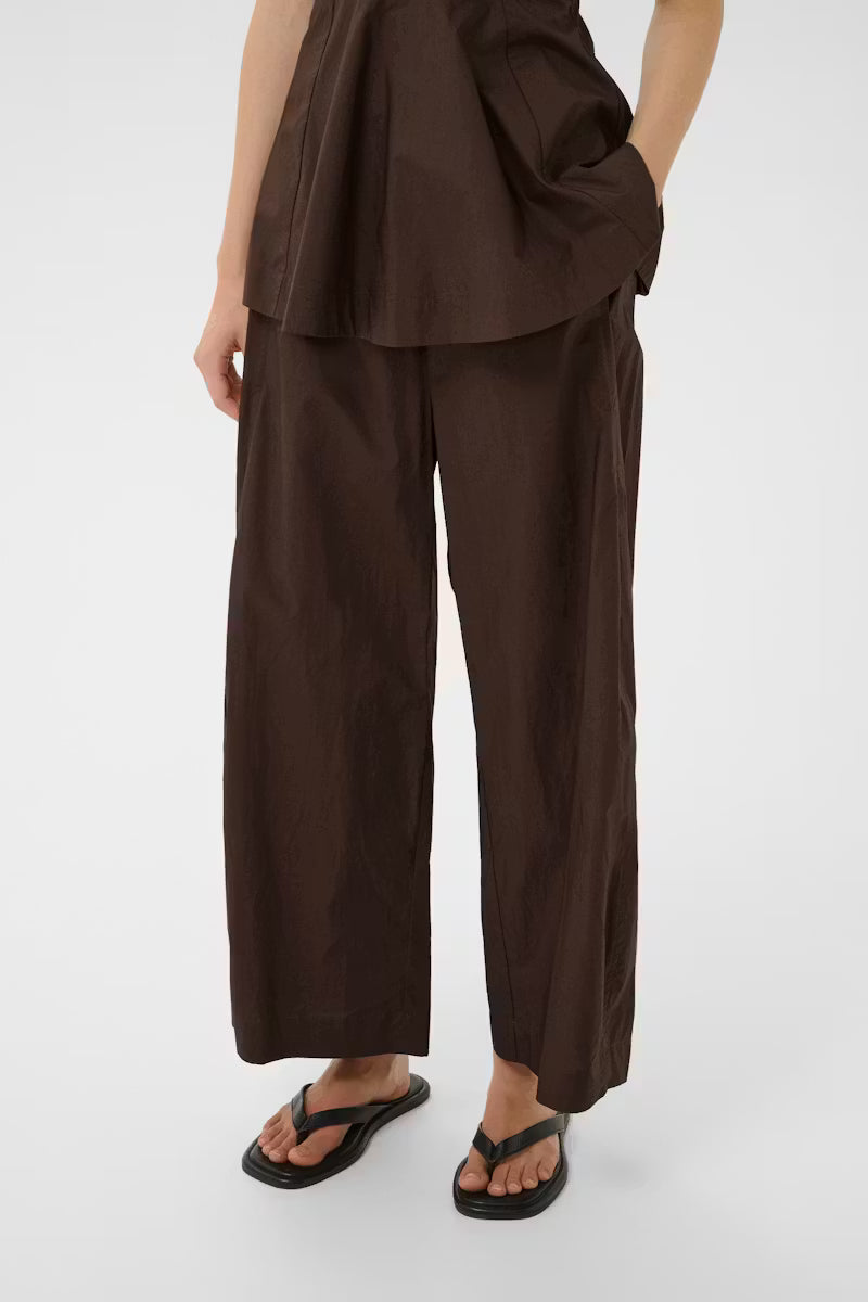 Raven Poplin Trousers - Coffee Bean