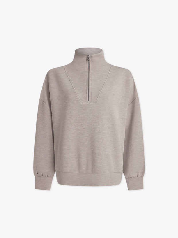 Hawley Half-Zip Sweat - Taupe Marl