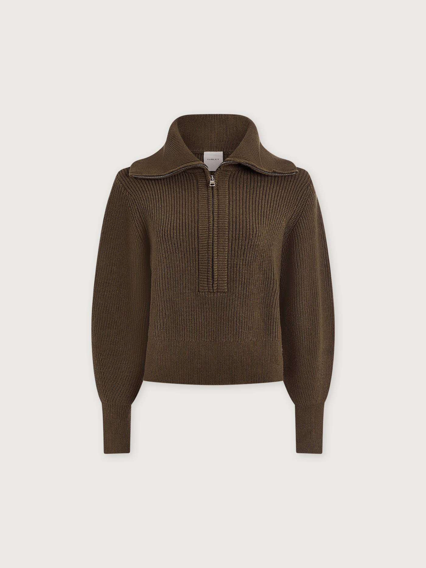 Maura Half-Zip Rib Knit - Olive Night